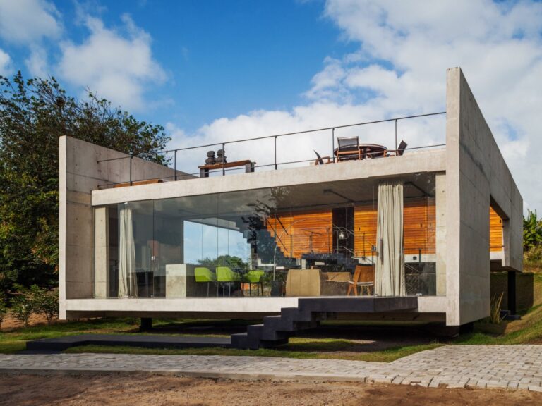 Modern two story house, cement beauty, has a lot, huge windows