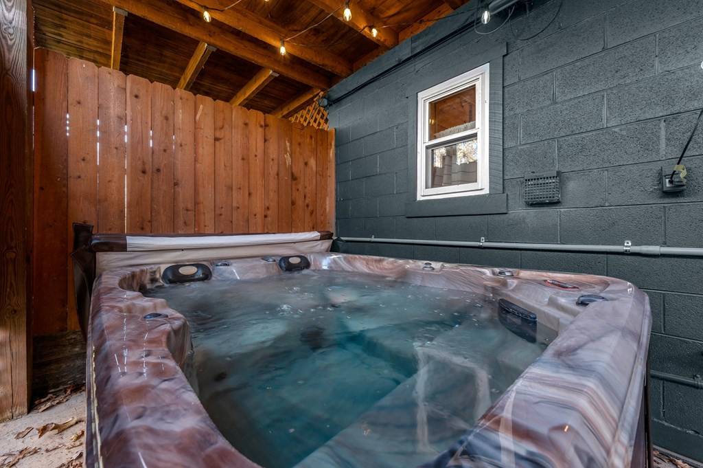 hot tub outside of the house