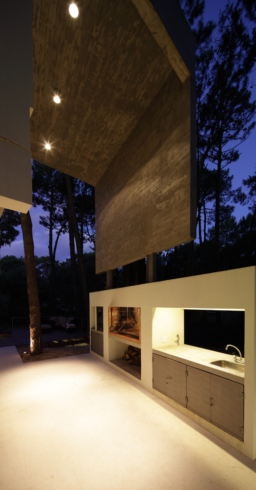 outside kitchen of a modern house