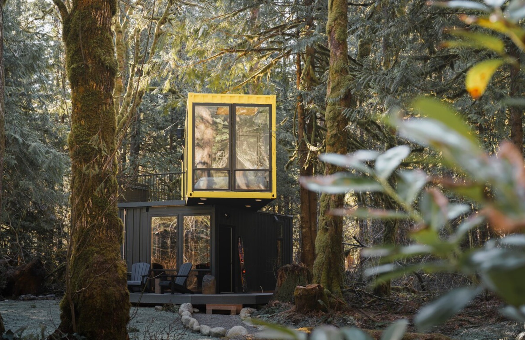 Two floor container home in a forest