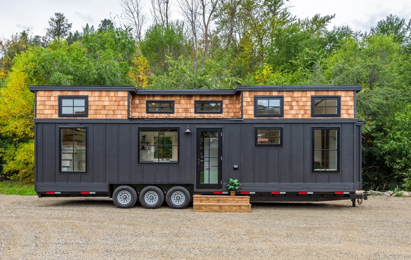 Exterior of tiny bohemian home on wheels