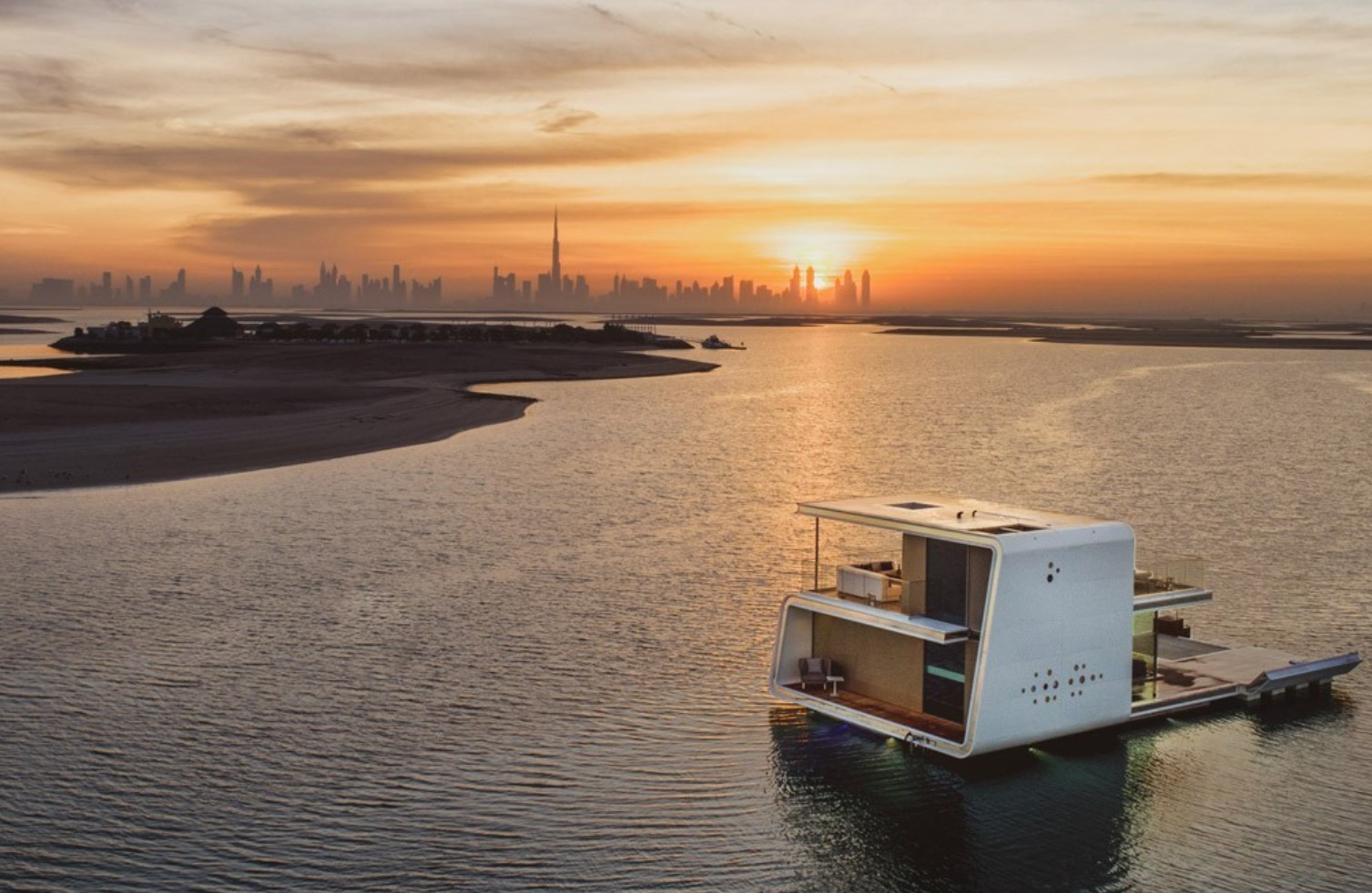 Floating home in the middle of an ocean