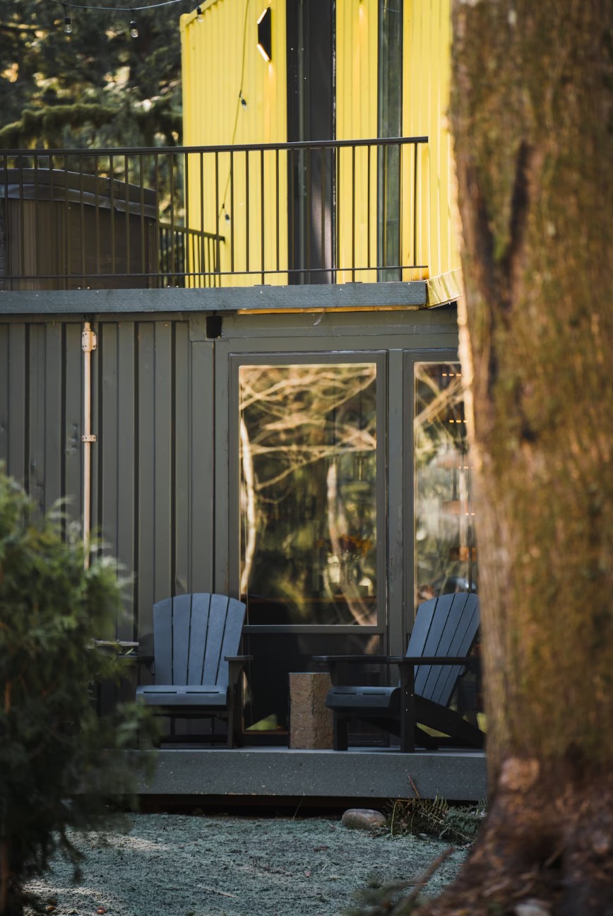 Porch of a two floor container home