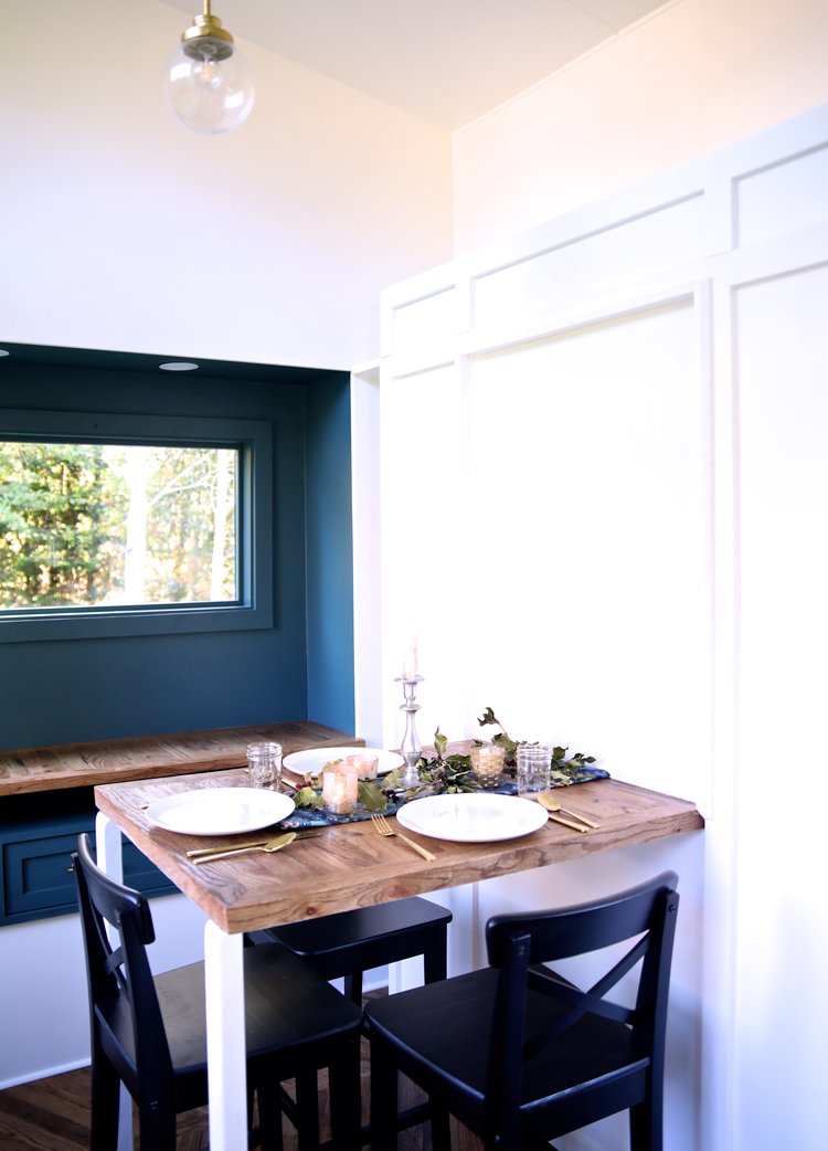 small dining table in a tiny house