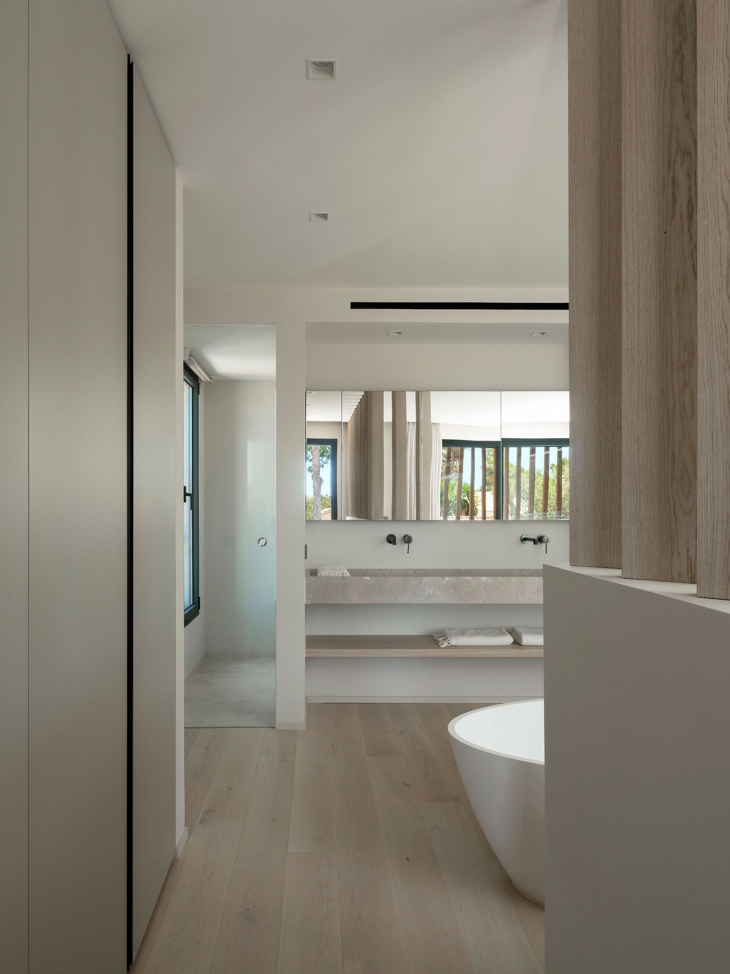 modern bathroom with marble sink