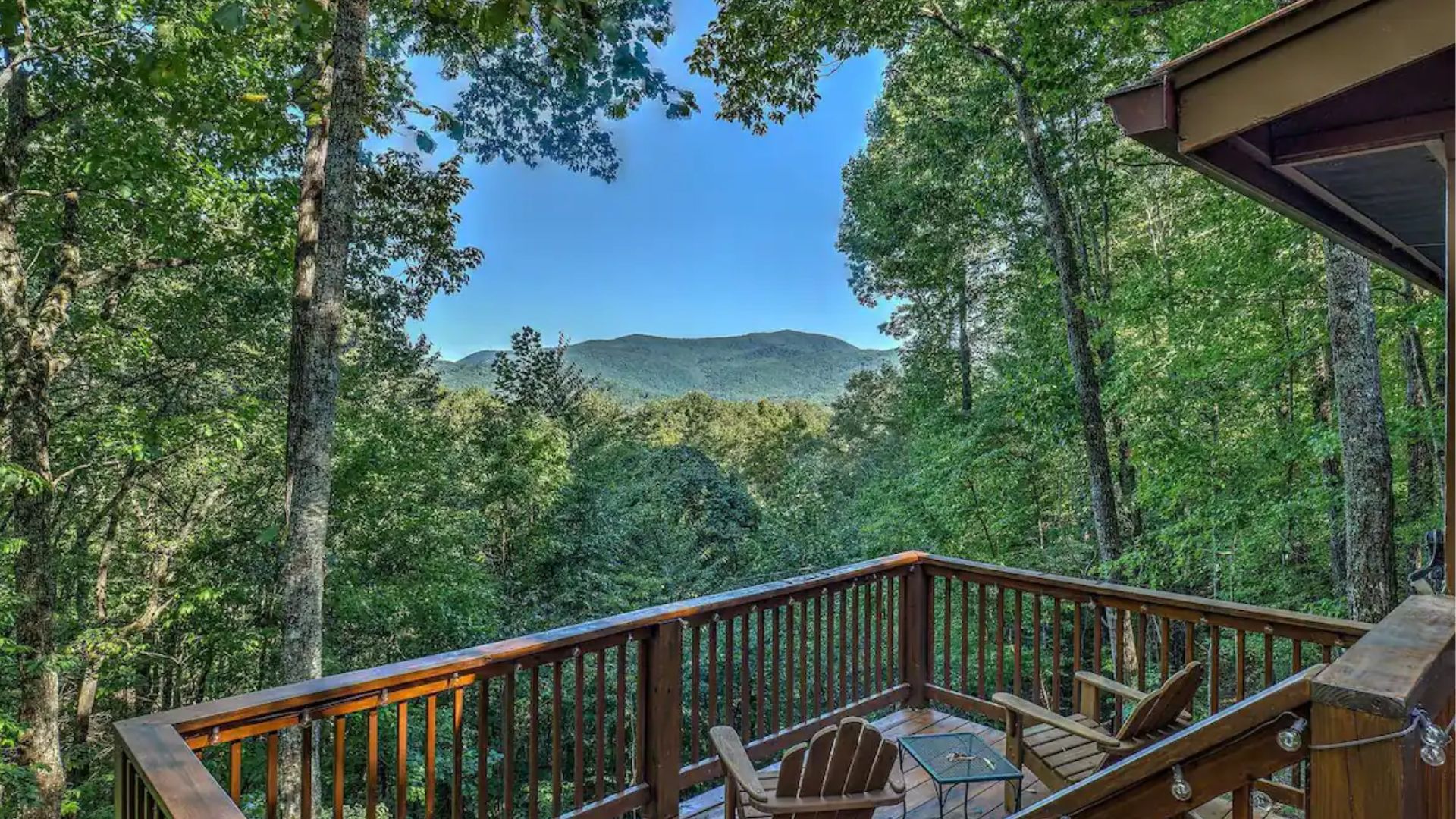 stunning view of the Blue Ridge mountain from the cabin