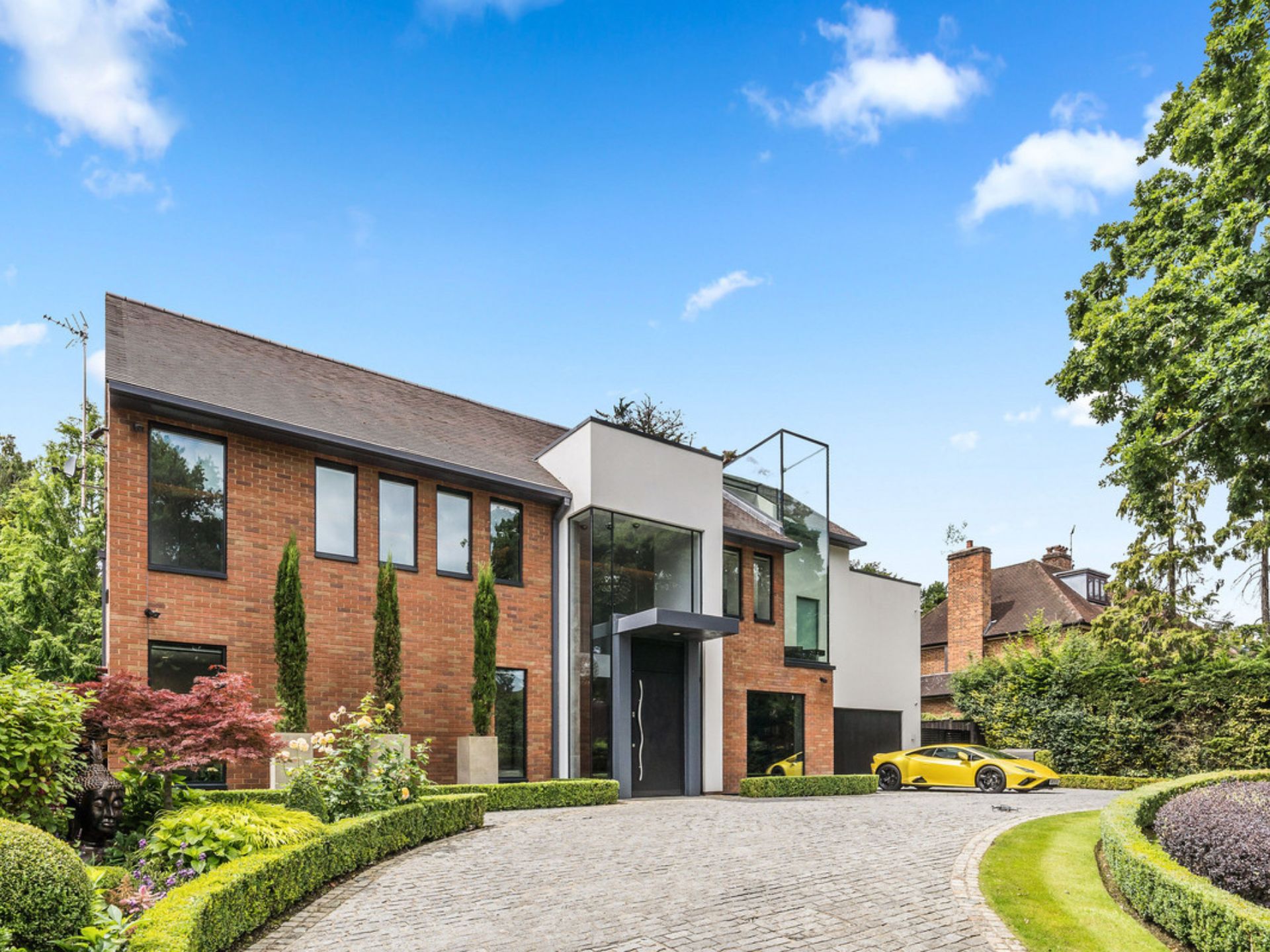 Huge home with exposed red brick