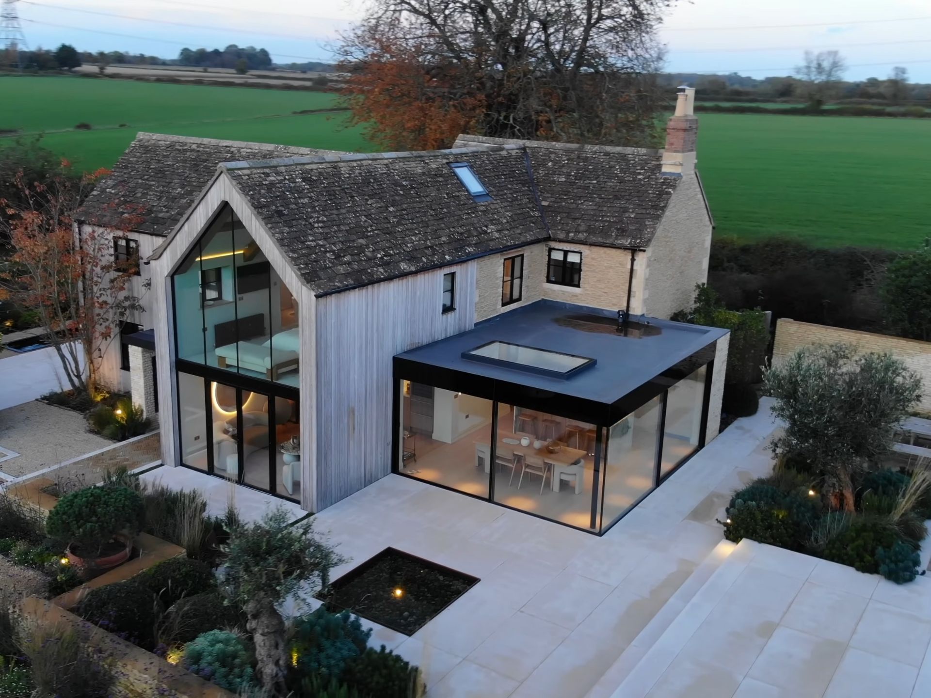 Country home with a glass room