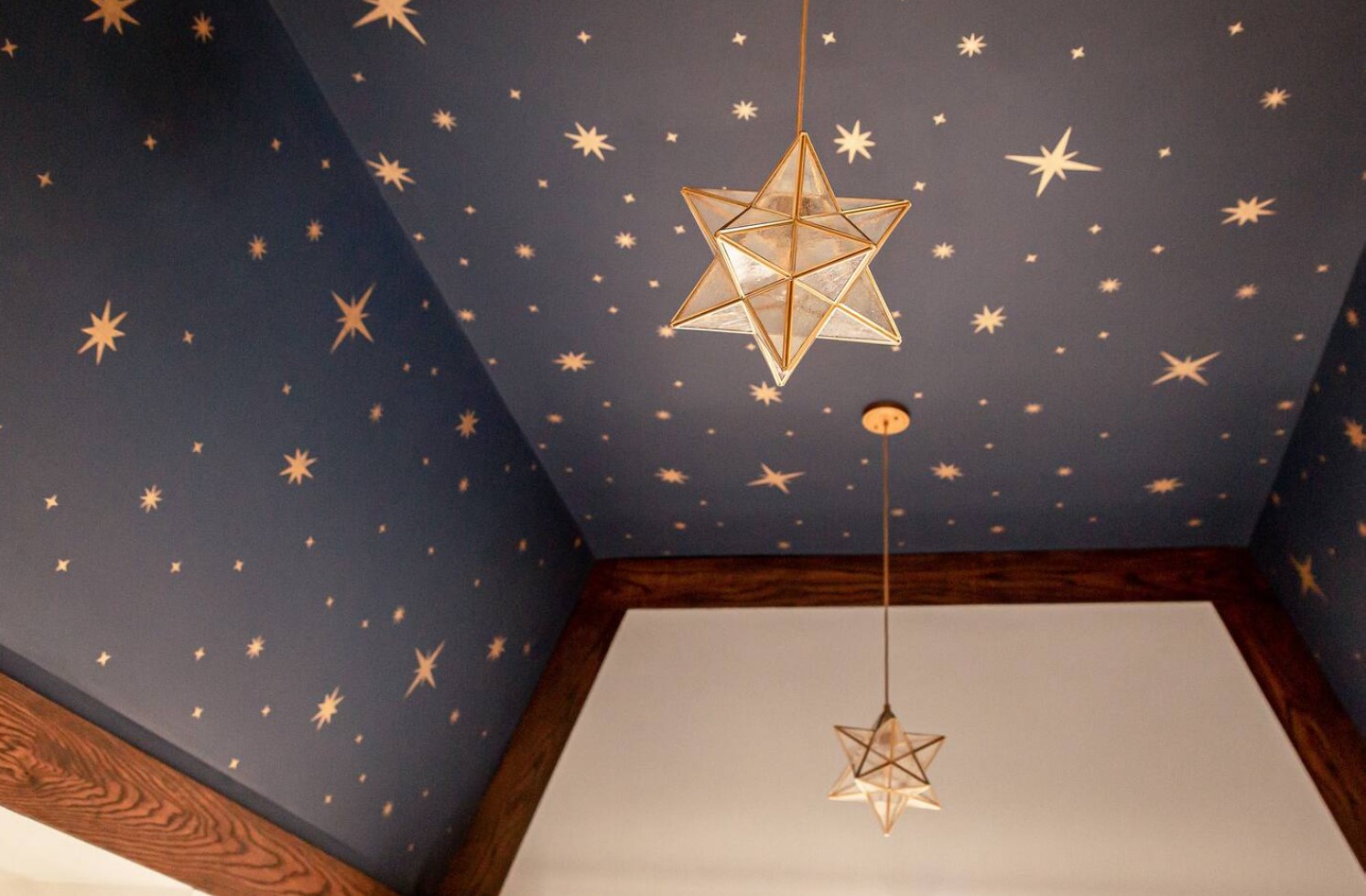 Ceiling with painted golden star