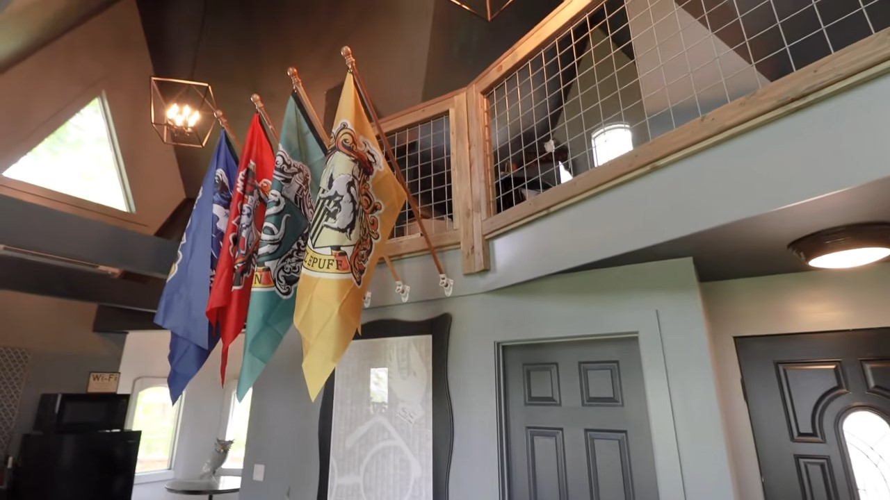 Harry Potter Flags in living room