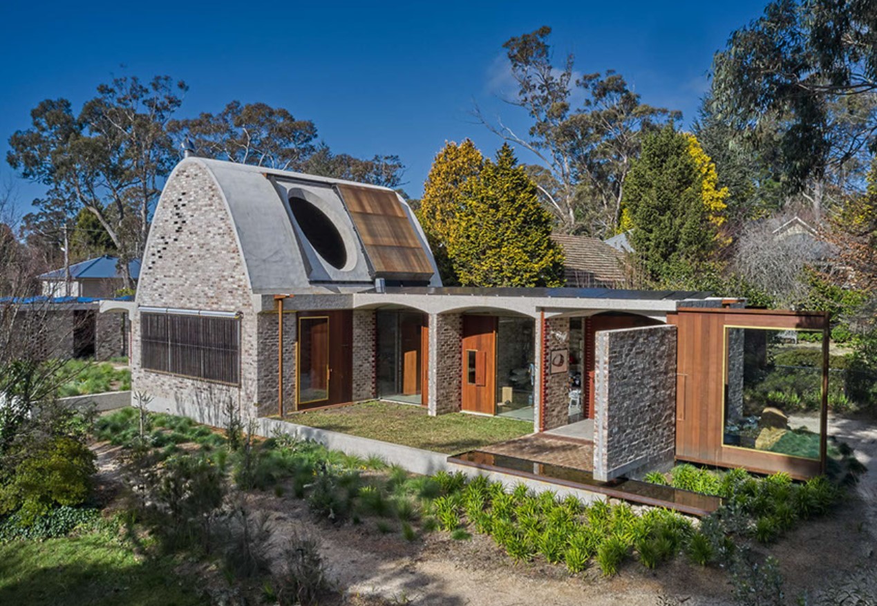 Stone house with a huge sky light