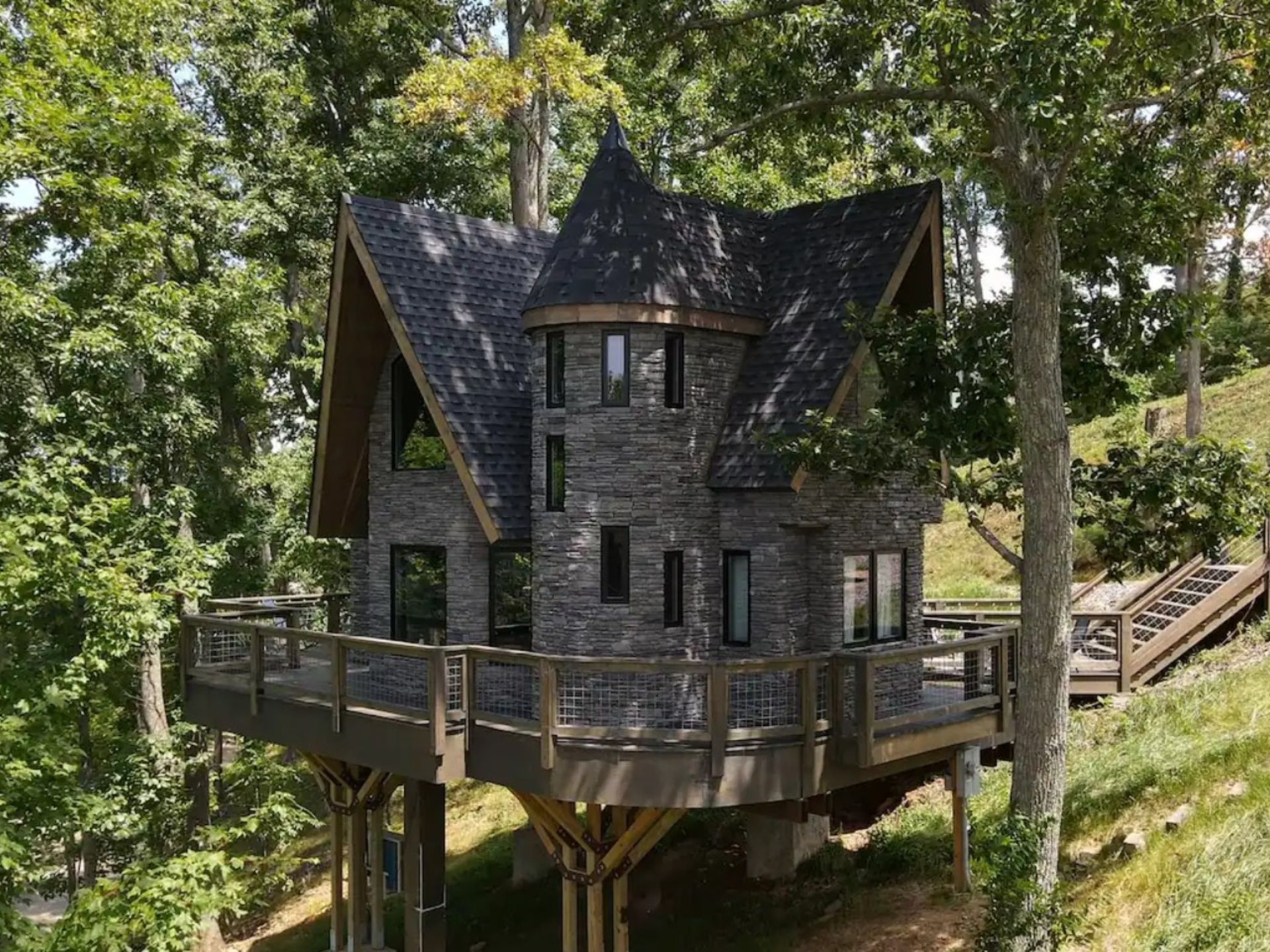 Stone treehouse