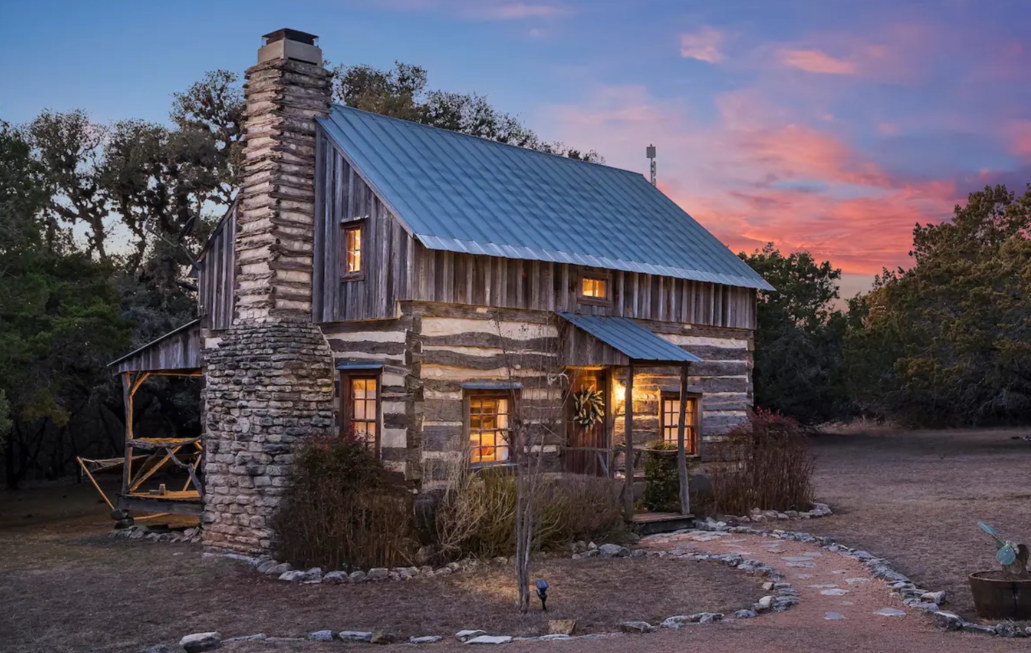 Stone cabin with huge chimney