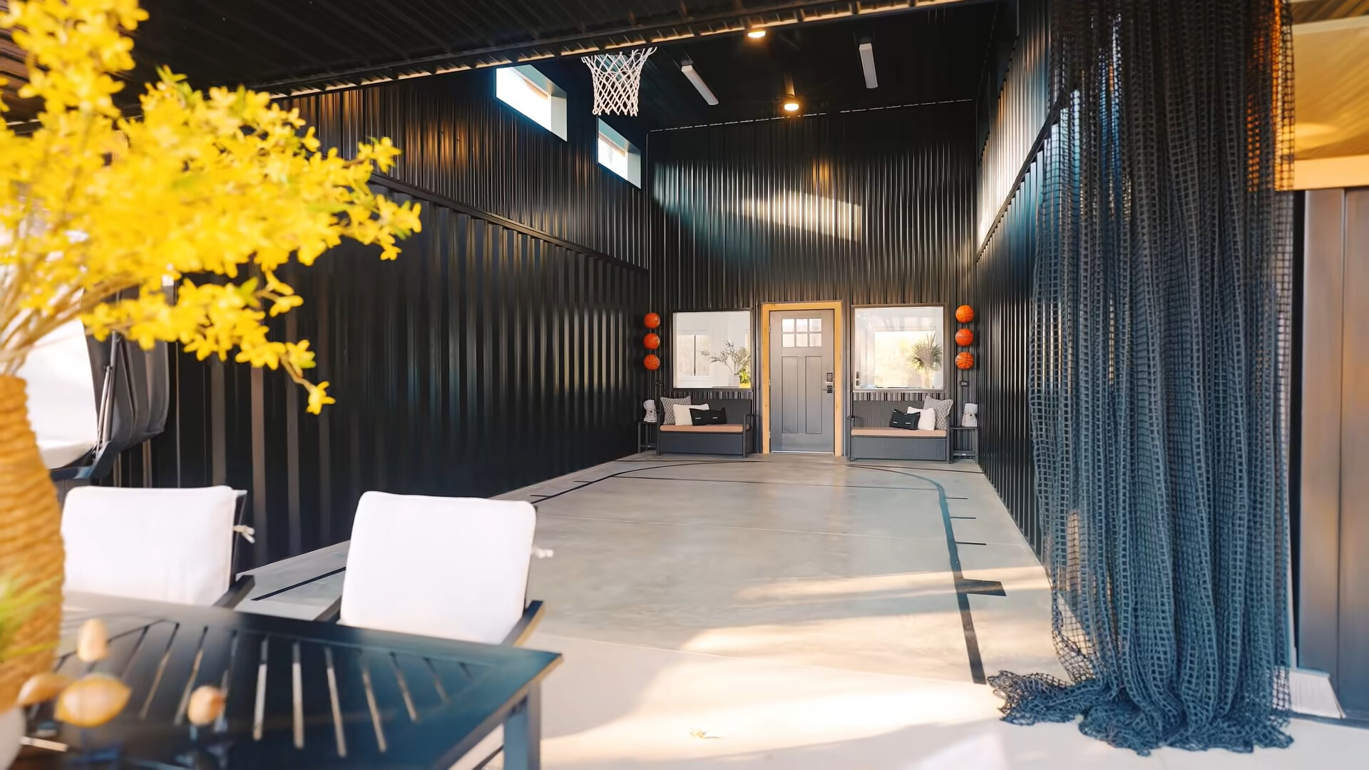 basketball playground in a container house