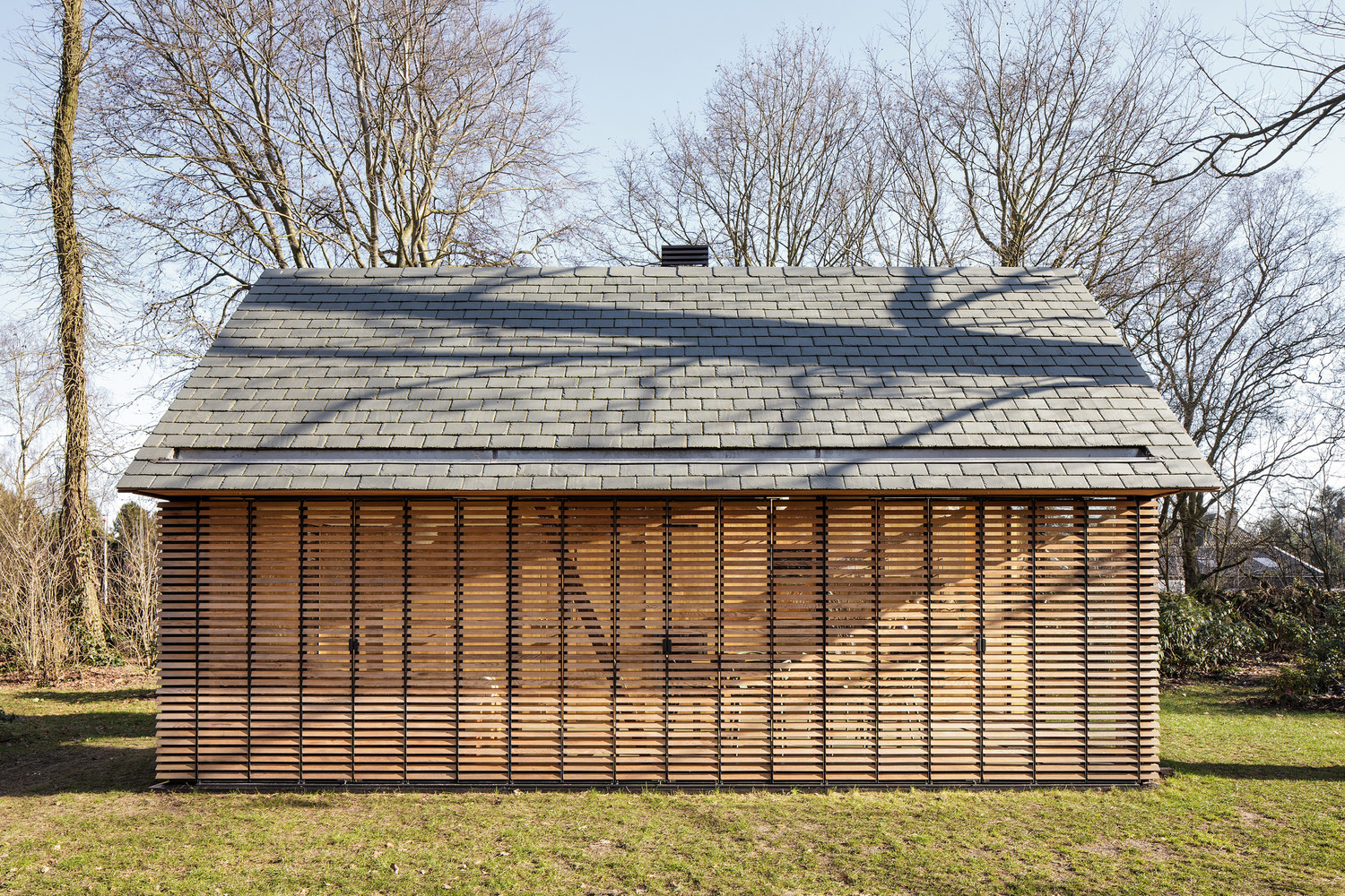 cabin with a closed floor to ceiling wall as a window