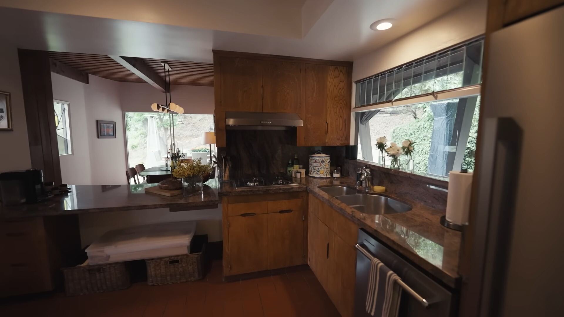 kitchen w brown cabinets