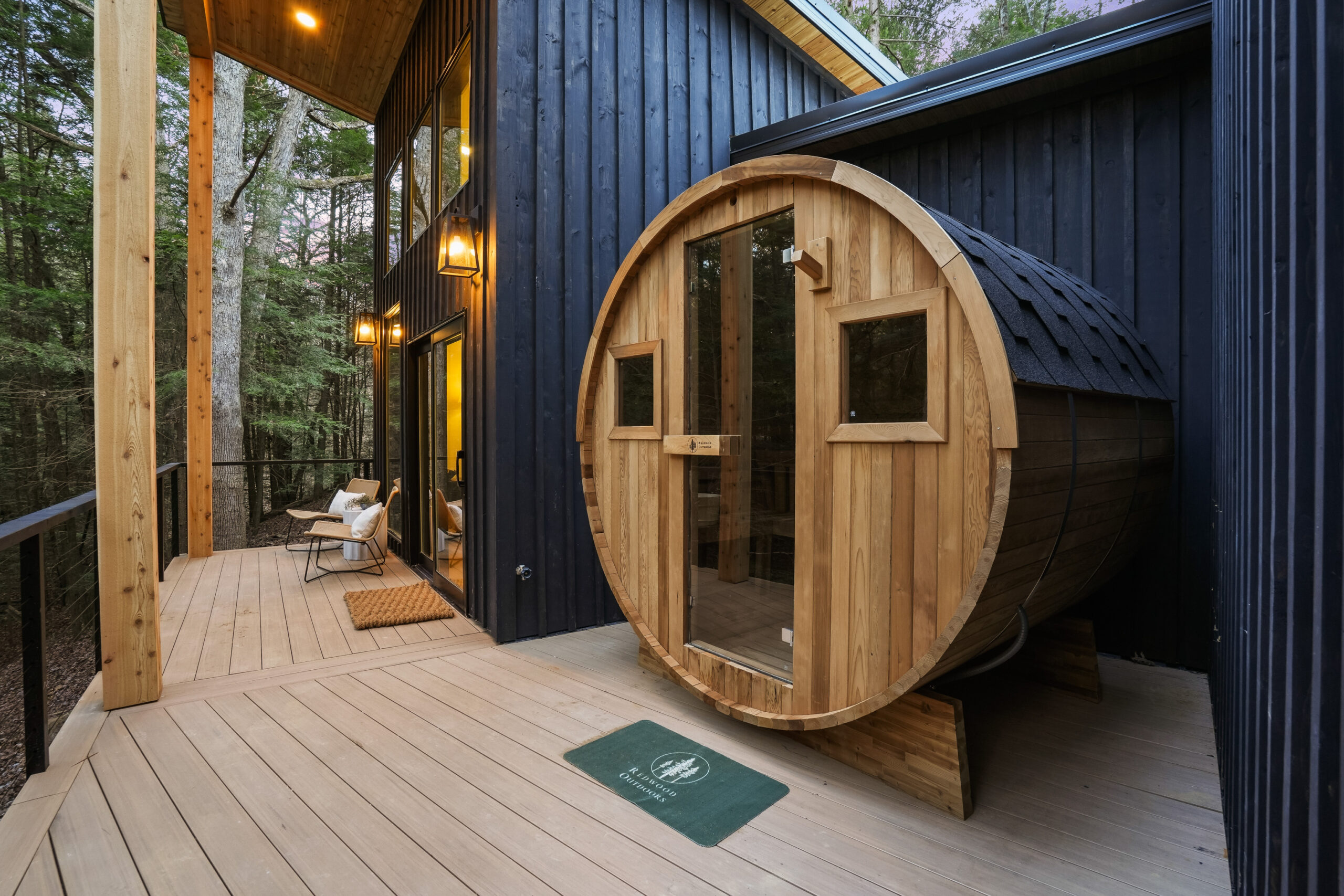 sauna outside of a cabin