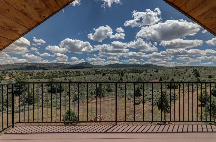 view of the nature from the balcony of a cabin