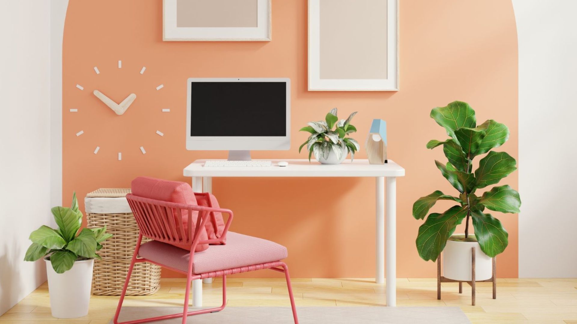 pink home office