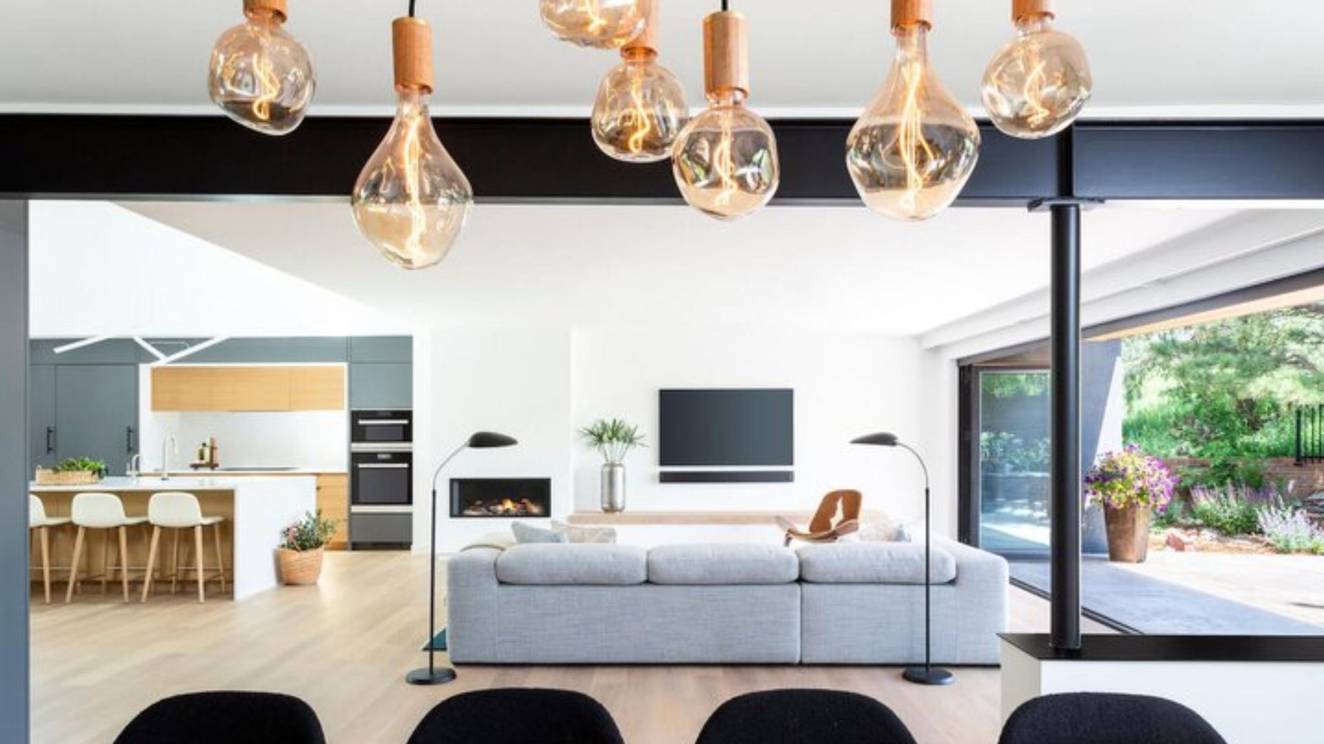 beautiful lights above the dining table