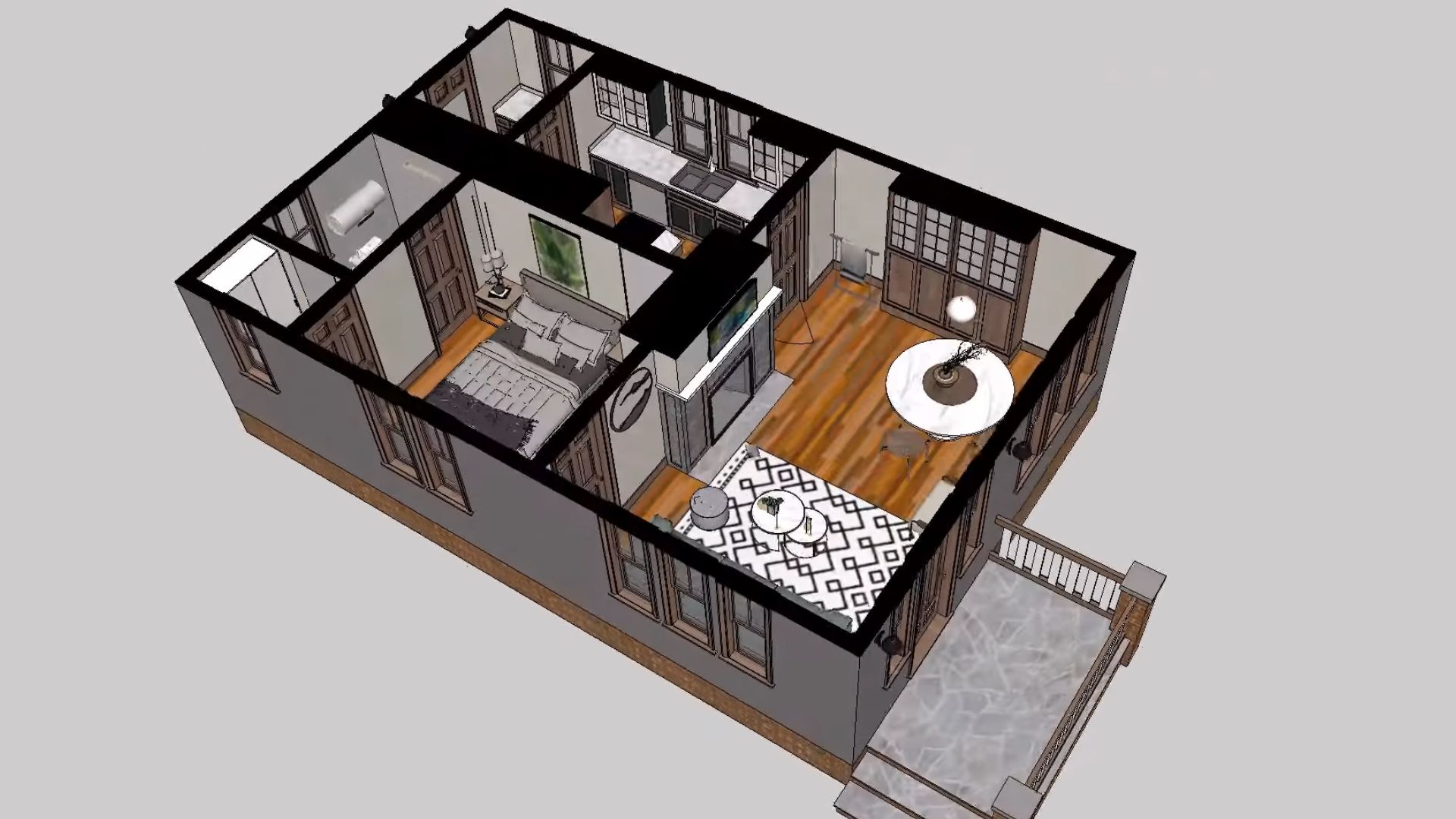 floor plan of the tiny cozy home