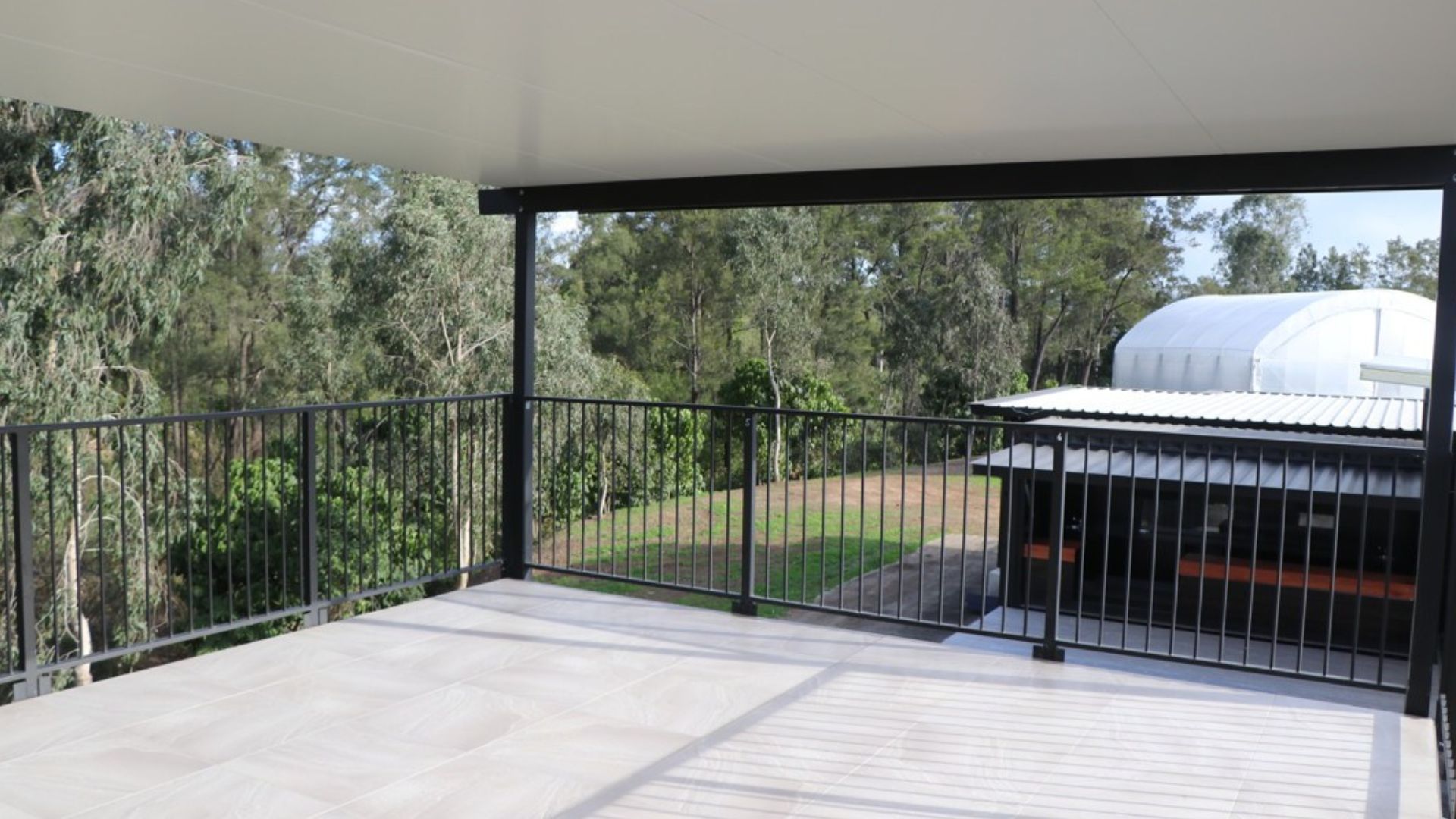 covered deck of the container house