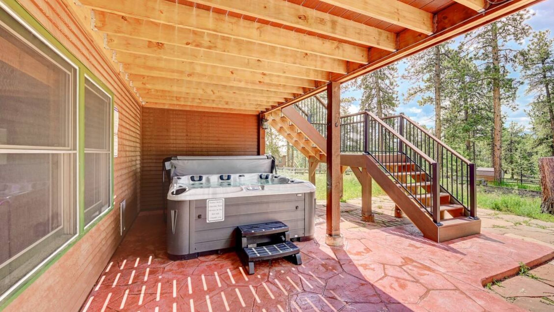 hot tub under the deck