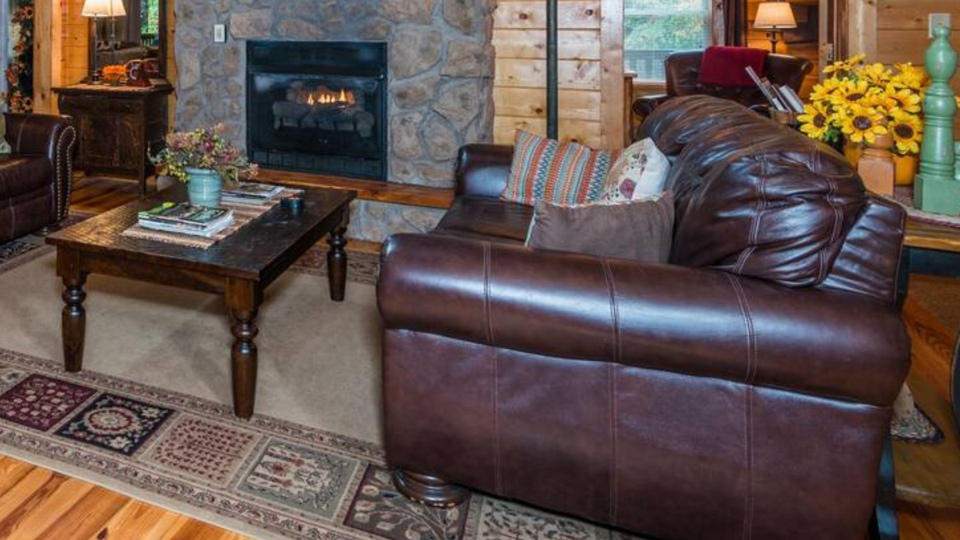 beautiful brown leather couch