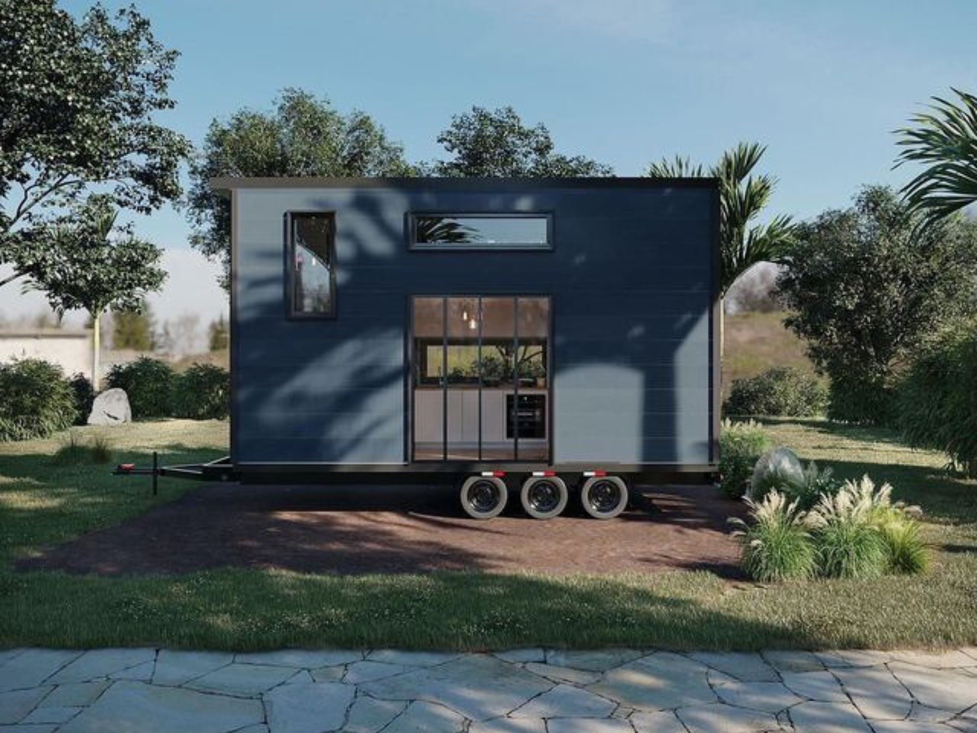 exterior of a tiny home on wheels