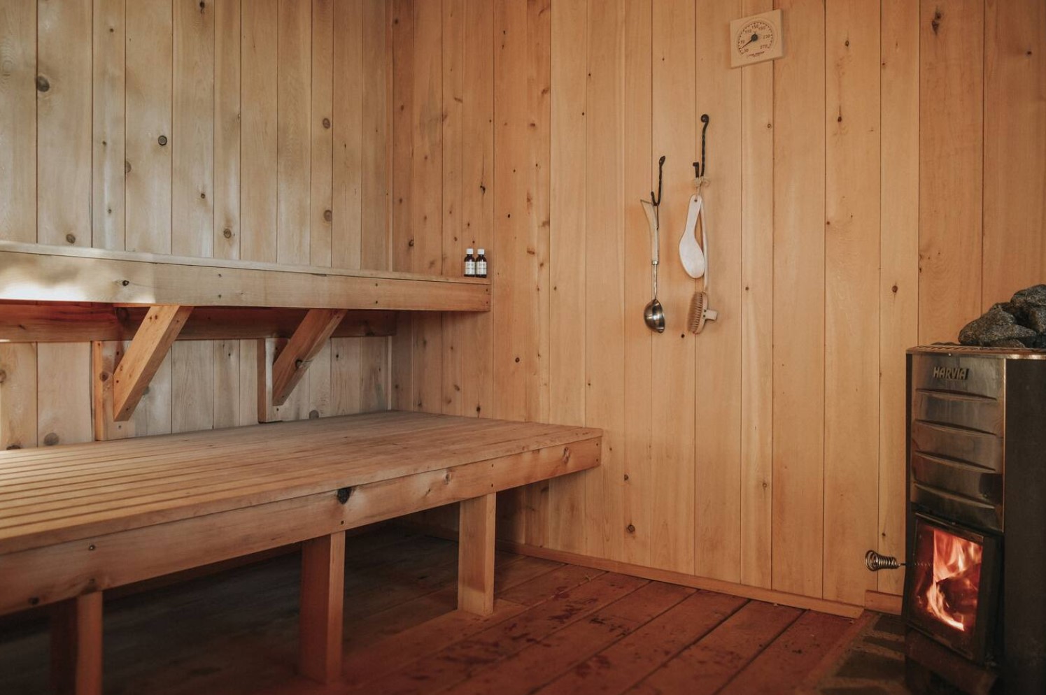 Cozy wooden sauna