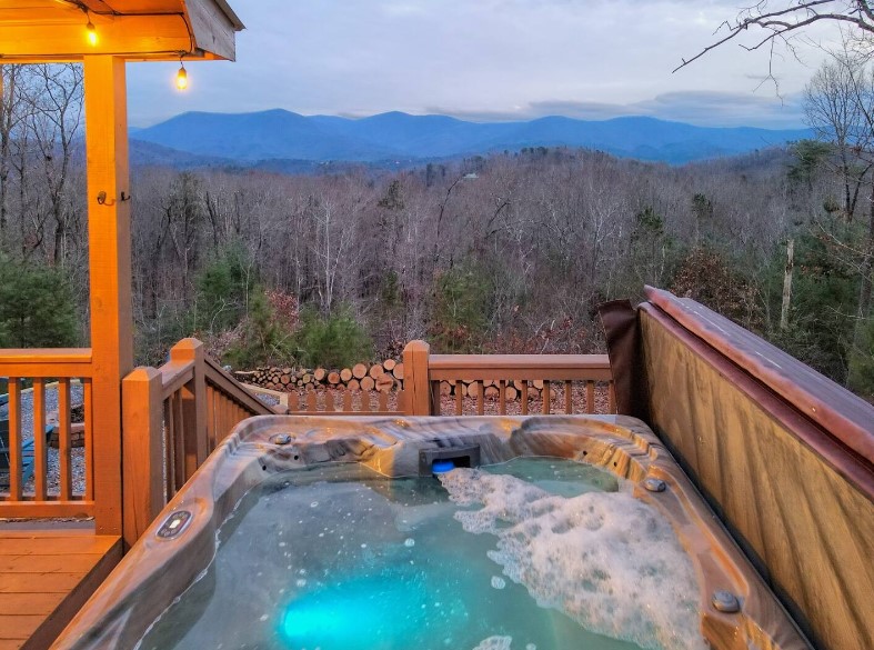 outdoors hot tub