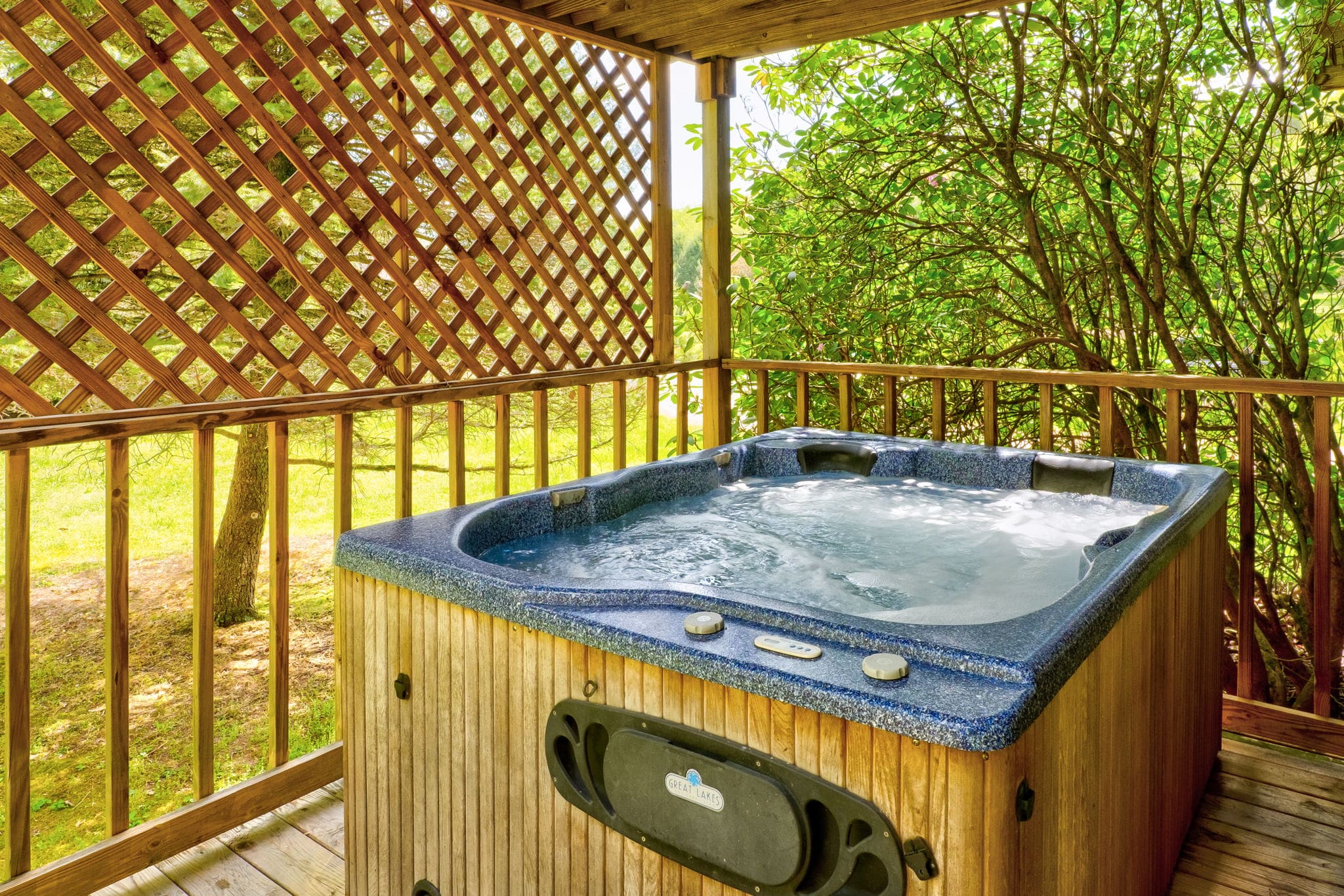 outdoors hot tub