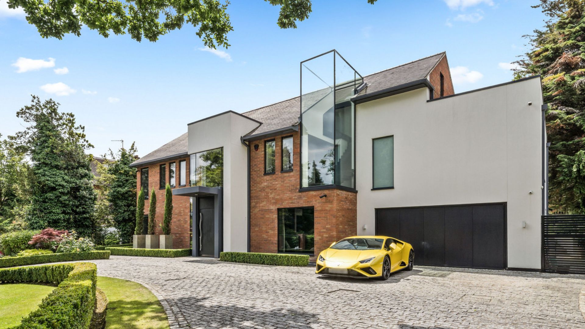 Huge home with exposed red brick