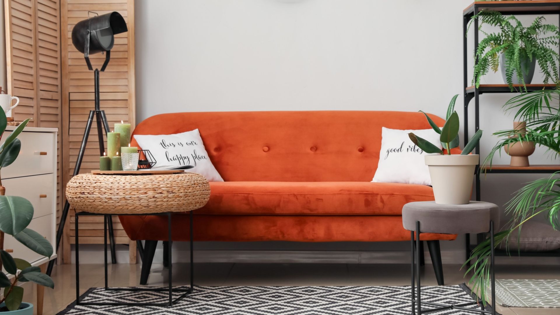 orange sofa retro vibes