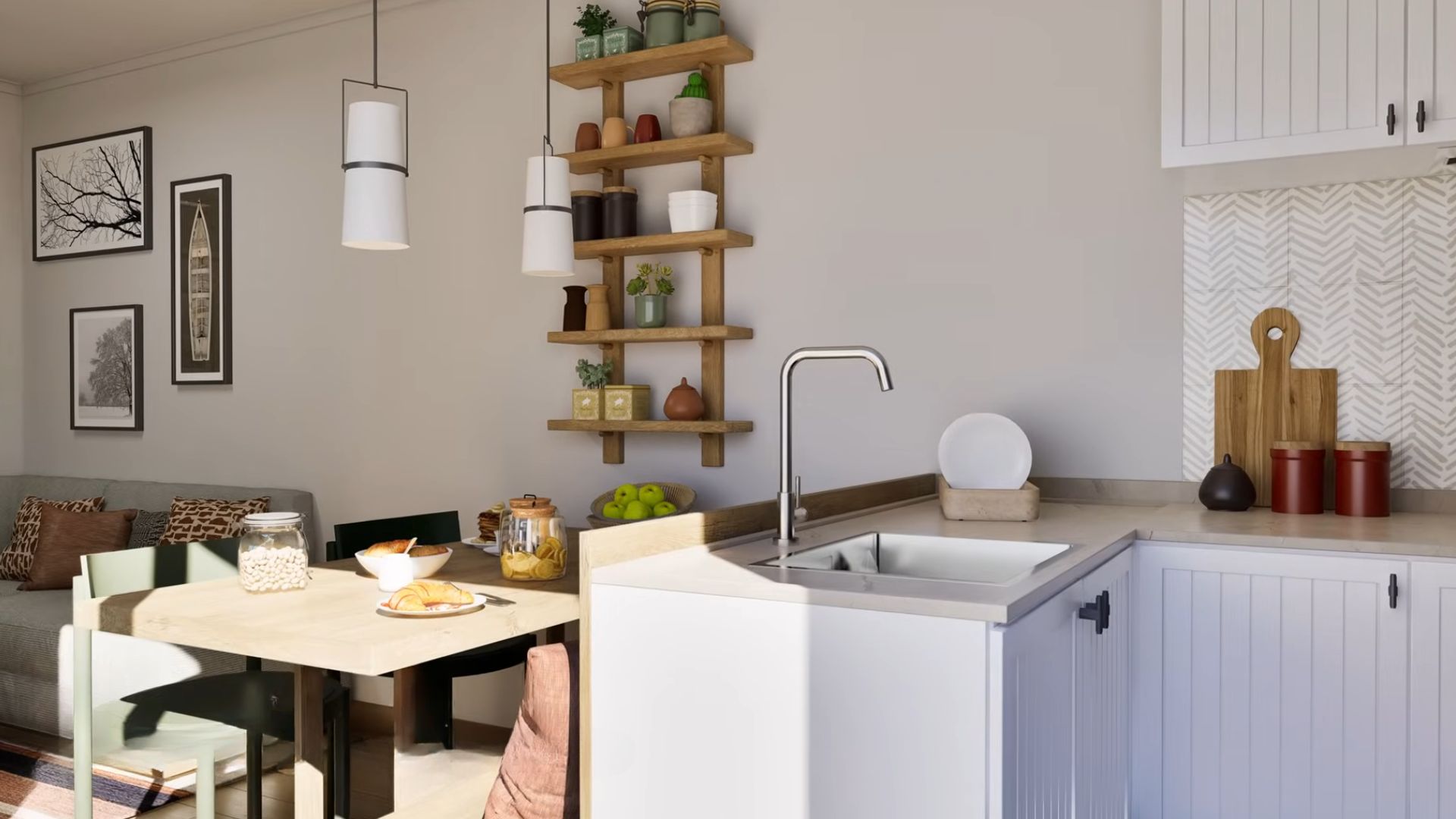 pretty kitchen and dining room