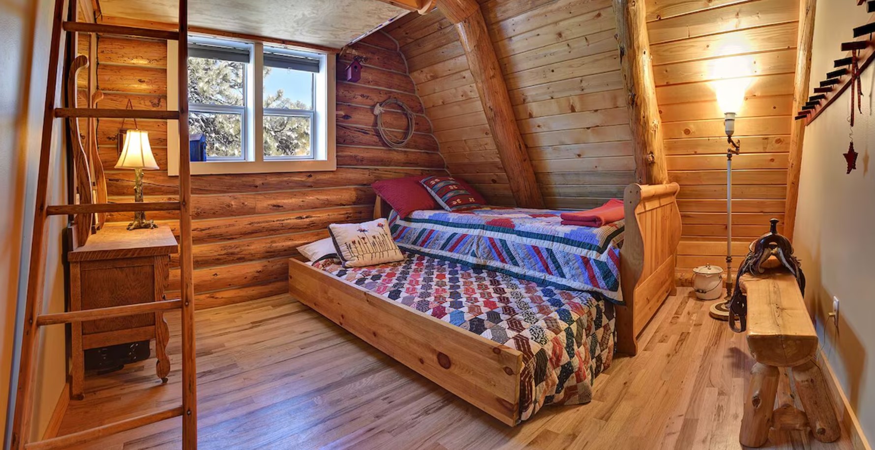 Bunk room with functional beds