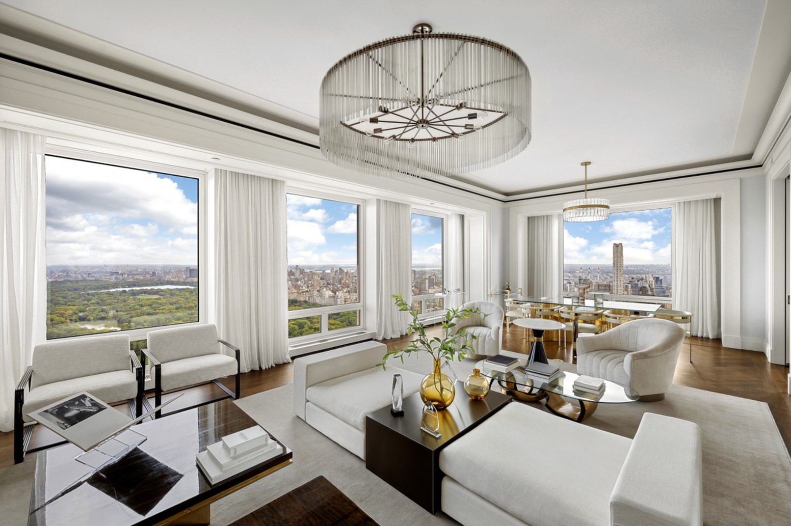 Central park penthouse with white furniture