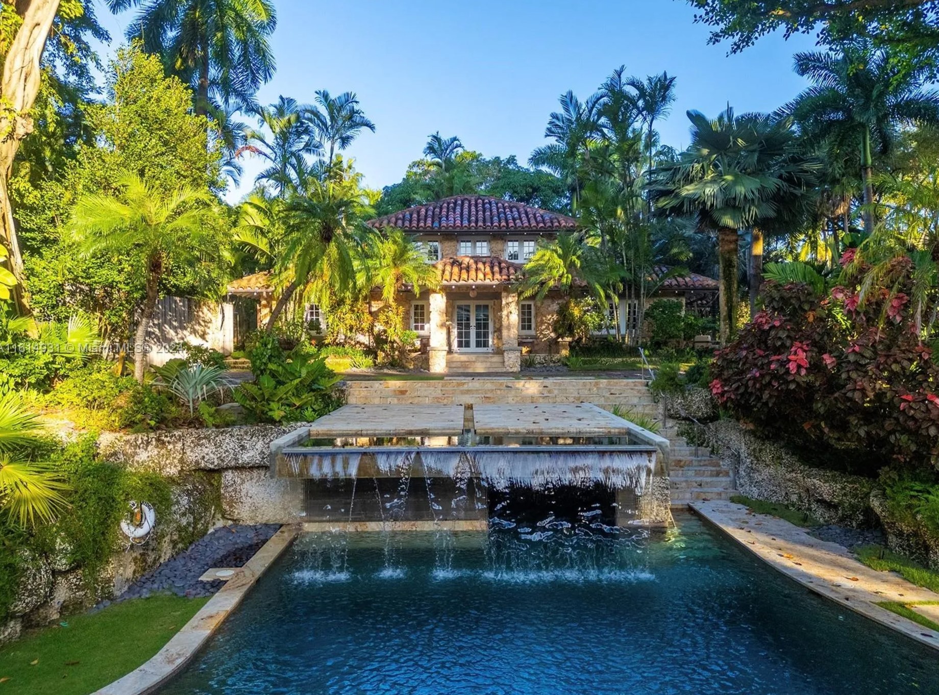 Coconut grove mansion with a pool