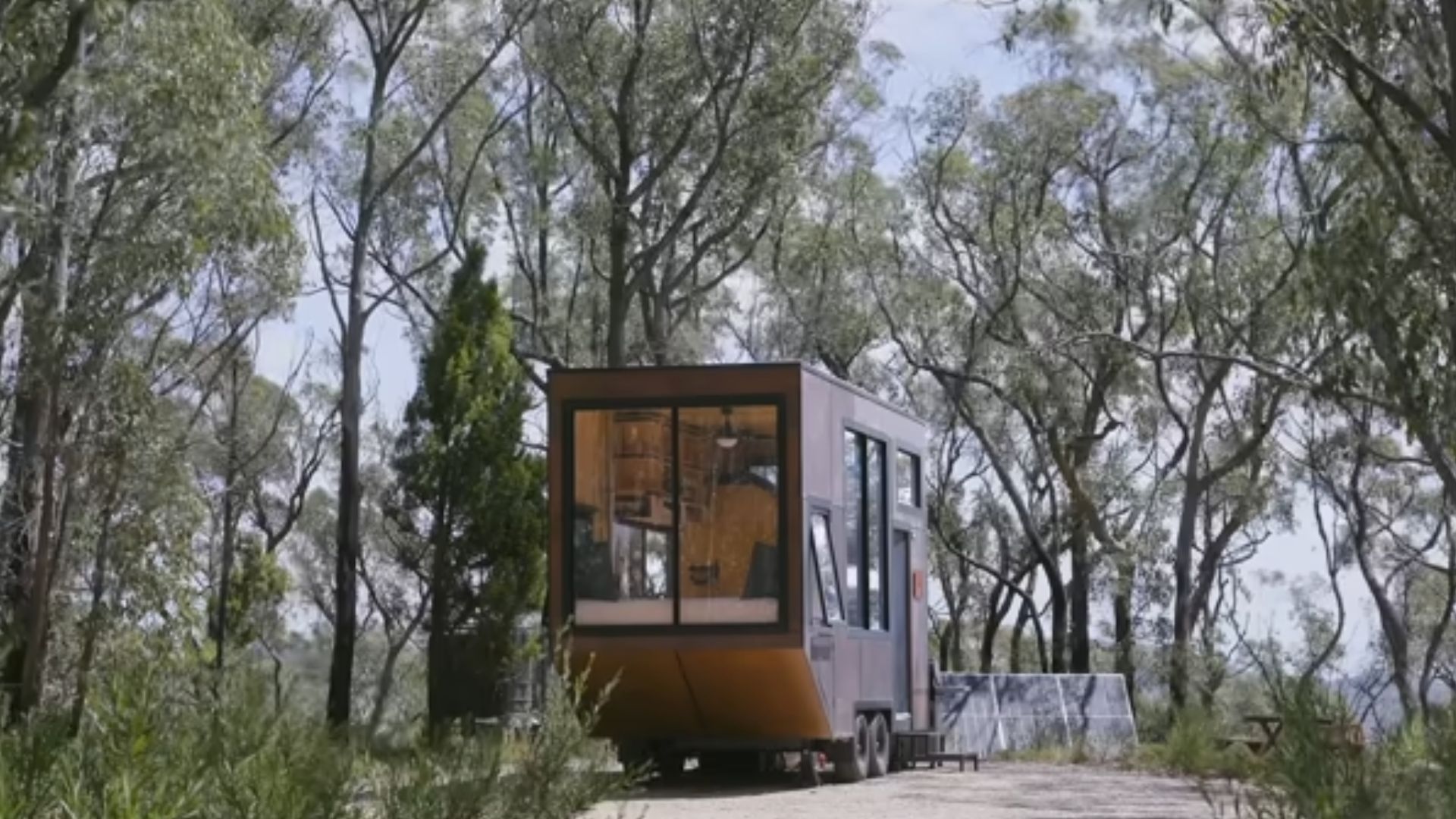 Brown off-grid tiny home