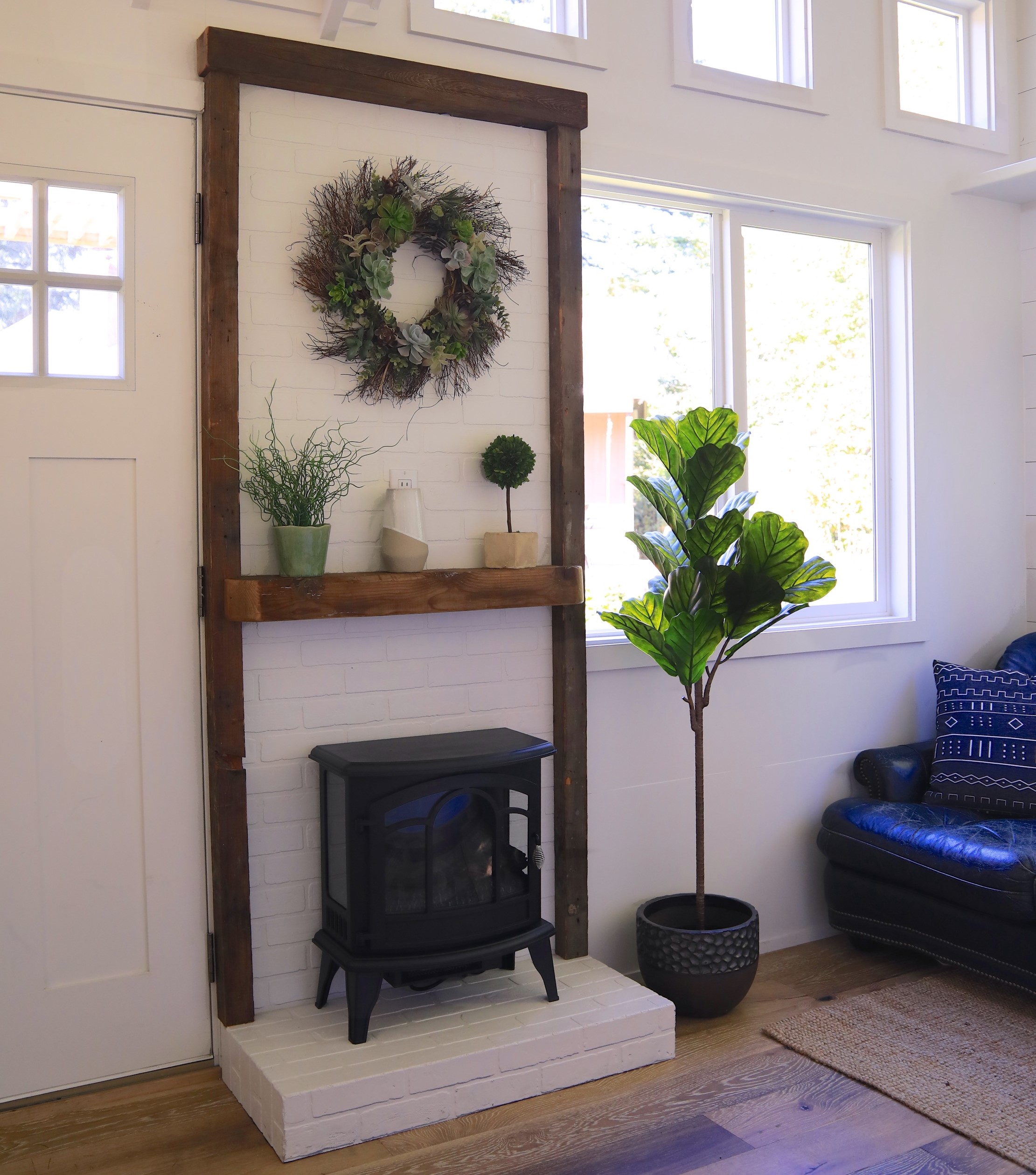 Fireplace in a tiny home