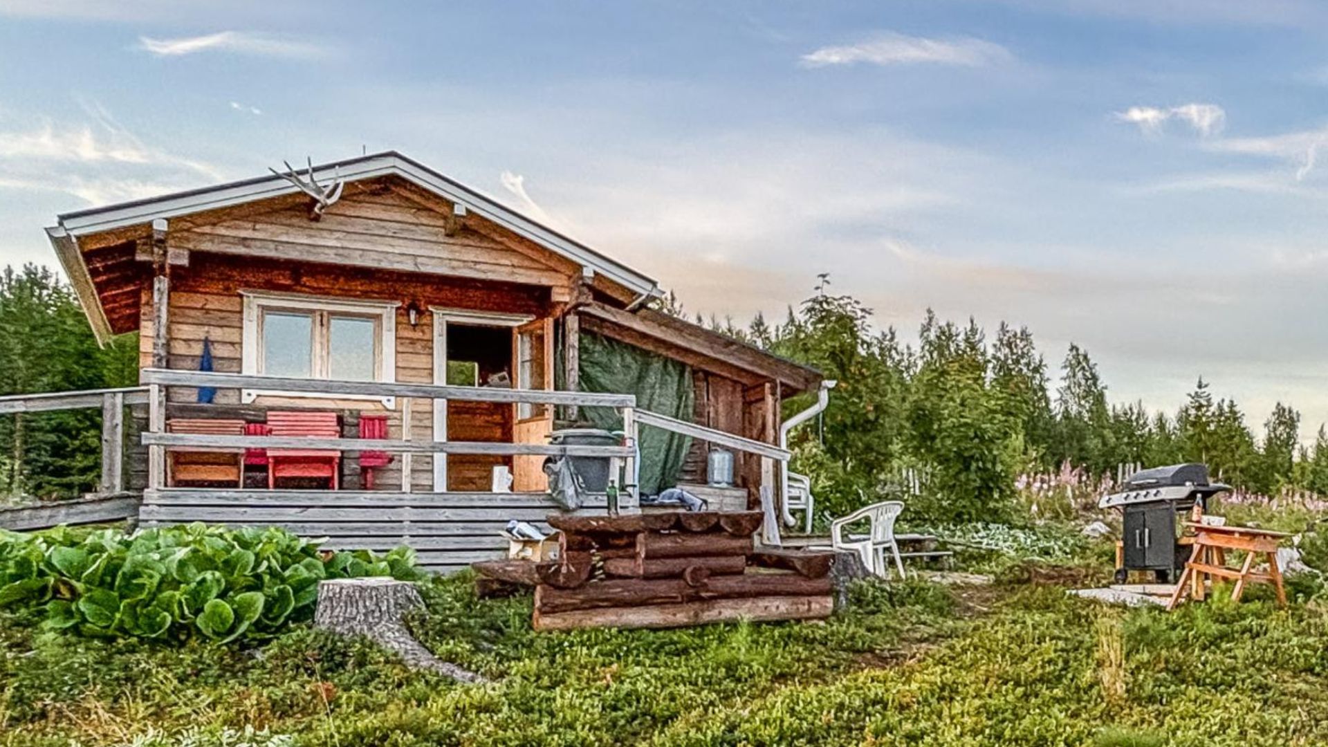 exterior of a cabin in nature