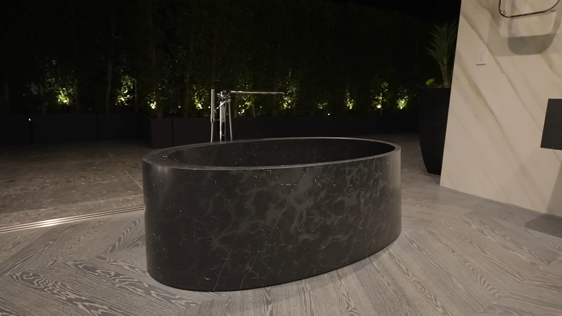 ultra modern grey tub in unusual shape