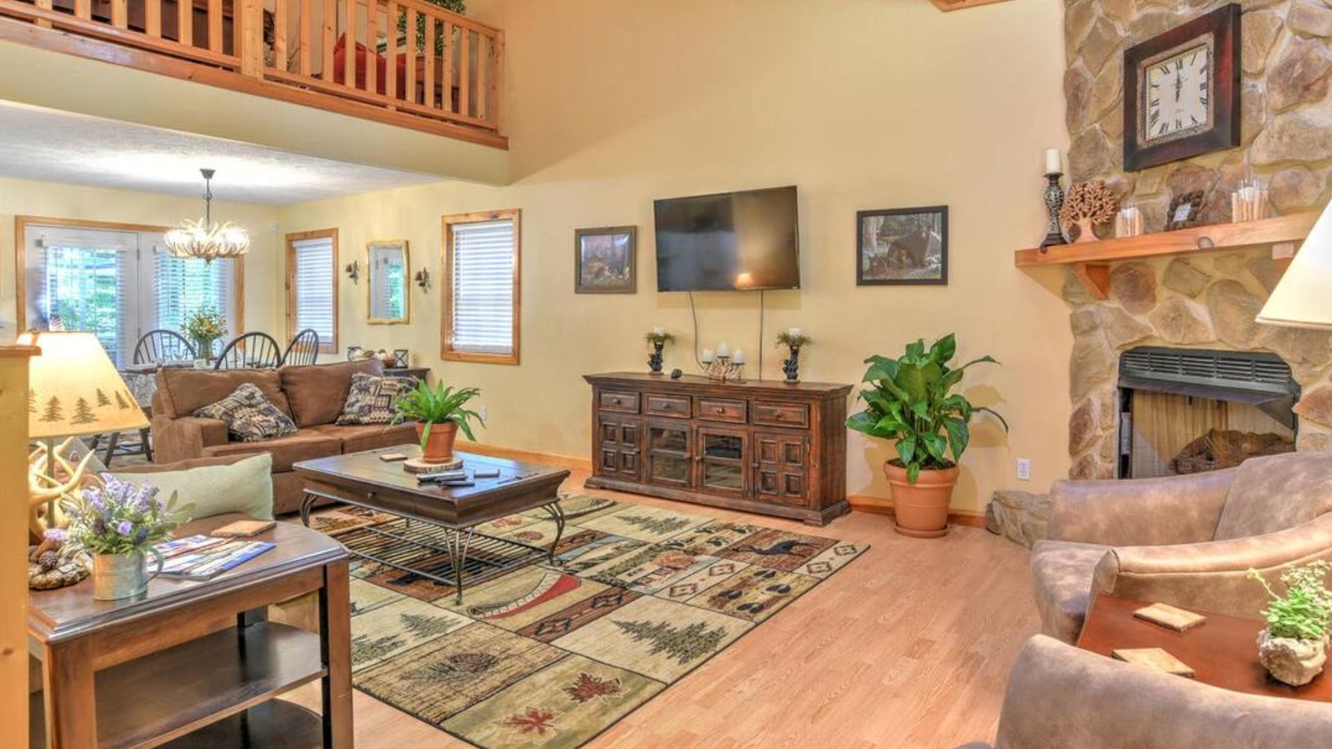 cozy living room with a cool carpet