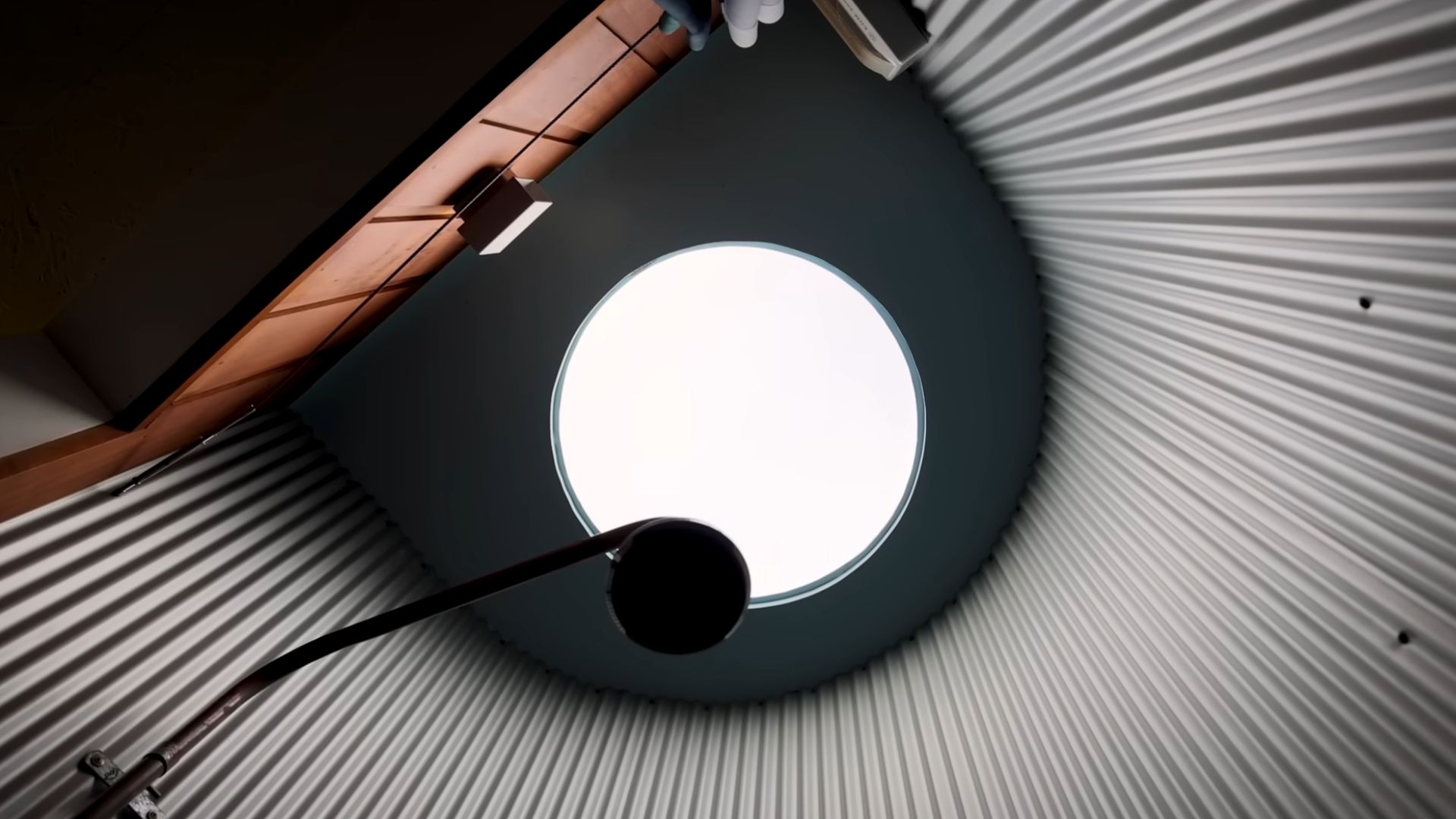 skylight above the shower head