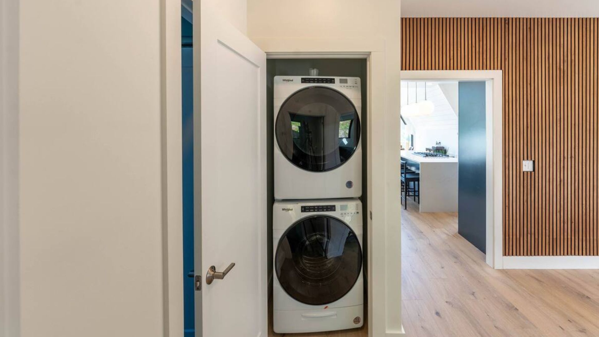 washer and dryer behind the door