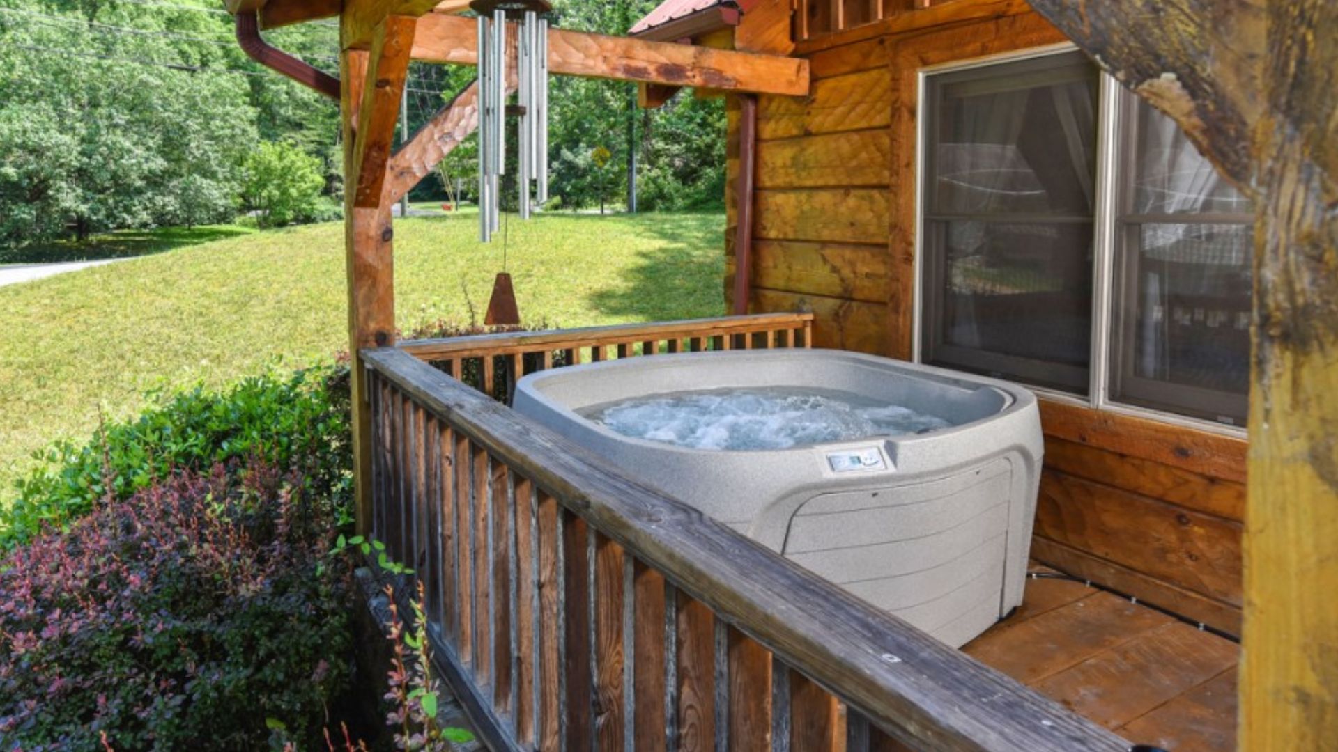 hot tub on the porch