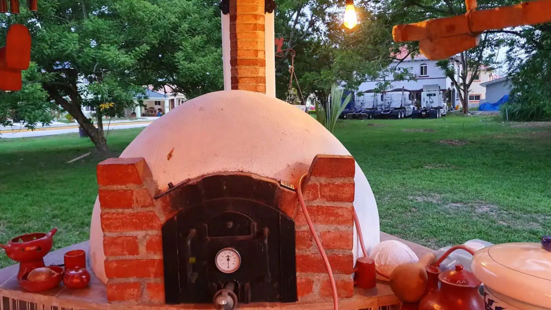 outside pizza oven