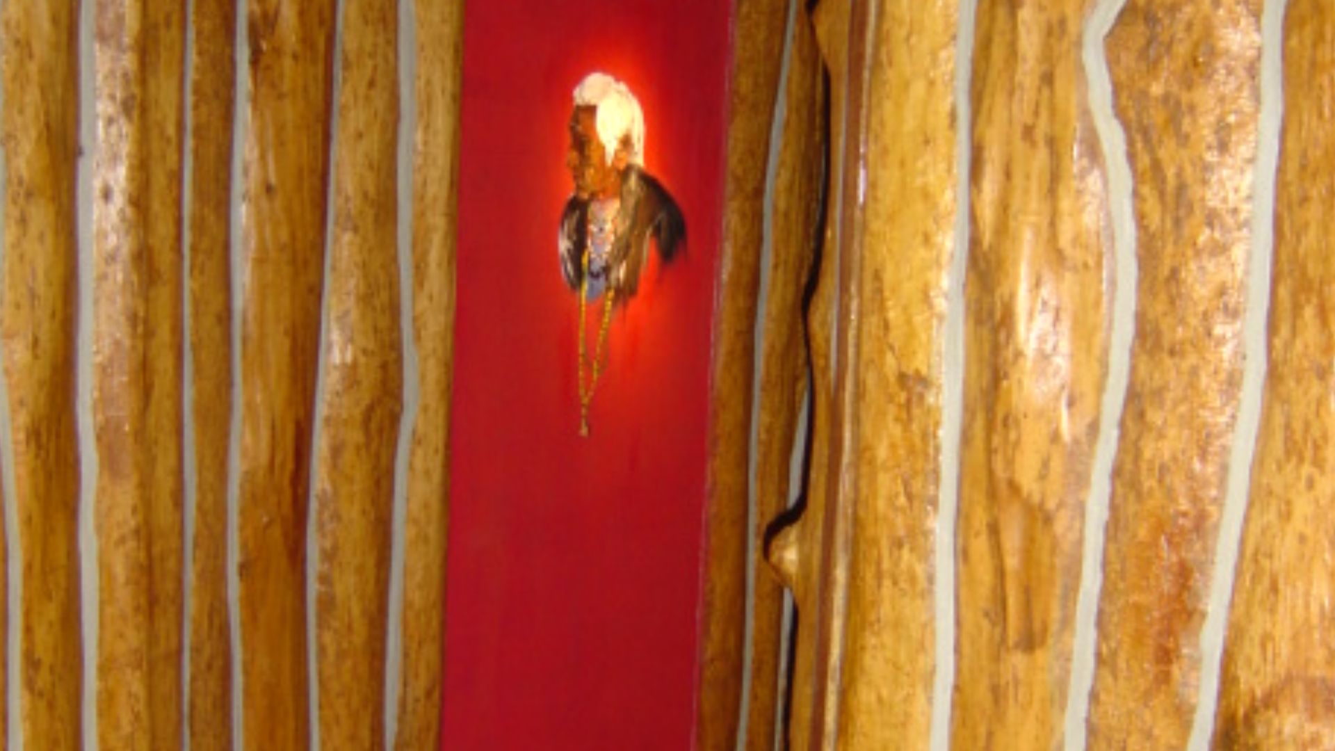 native painting in the hallway