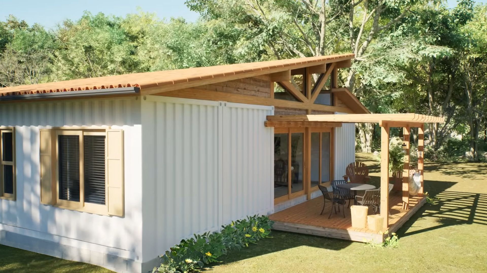 Container home with a porch