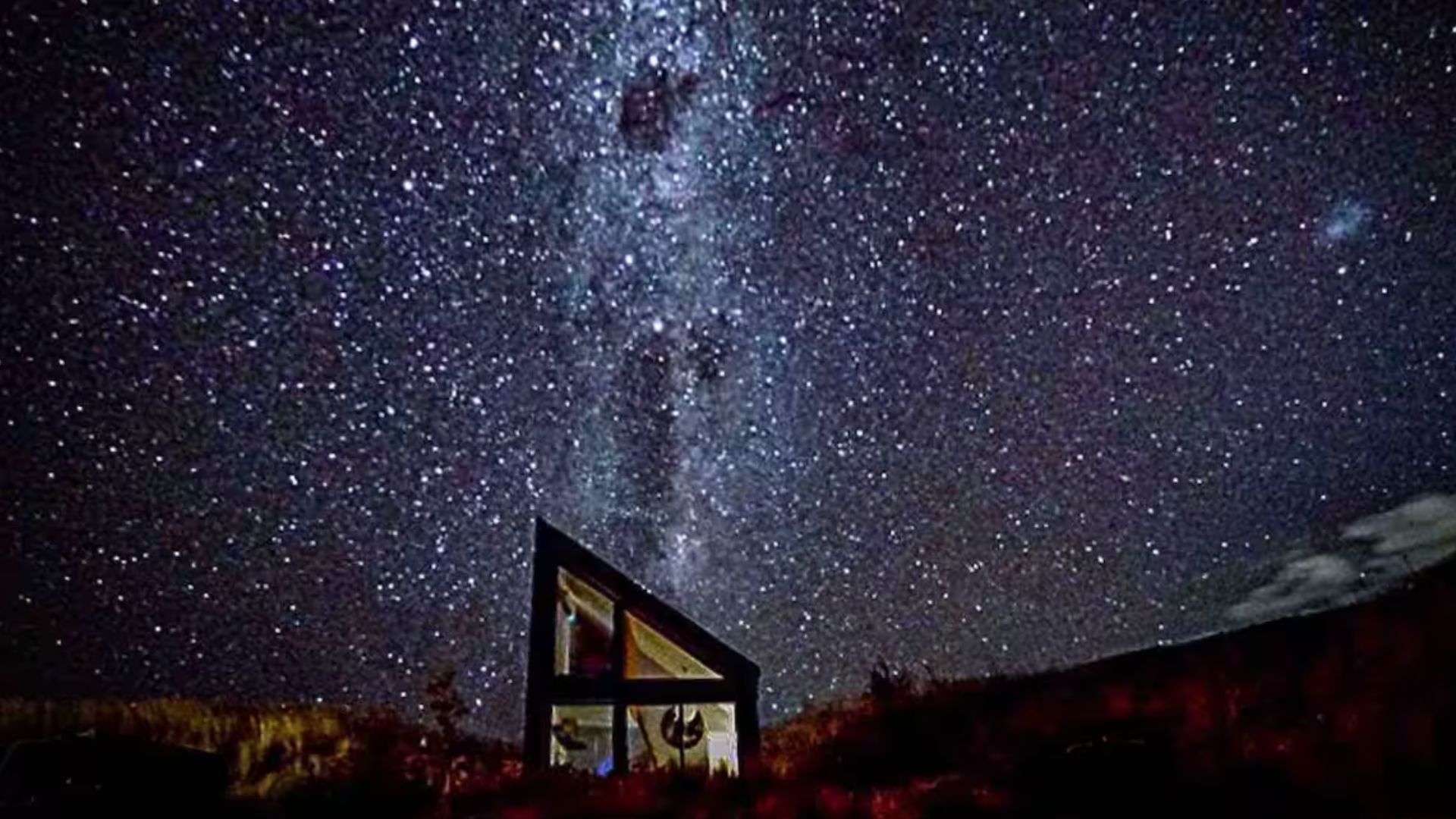 starry sky above the house